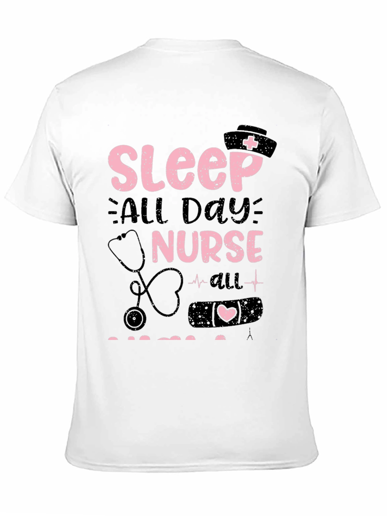 Black Sleep All Day Nurse T-Shirt view 11