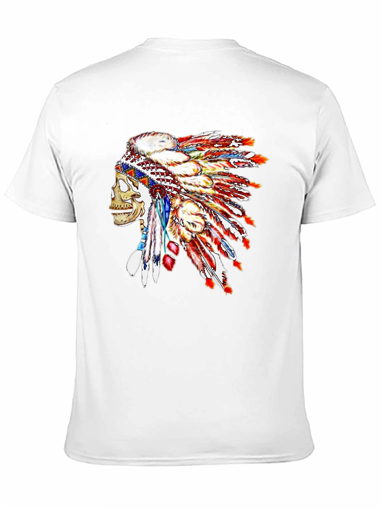 Black Skull Chief Headdress Graphic Tee - Black Cotton Blend view 11