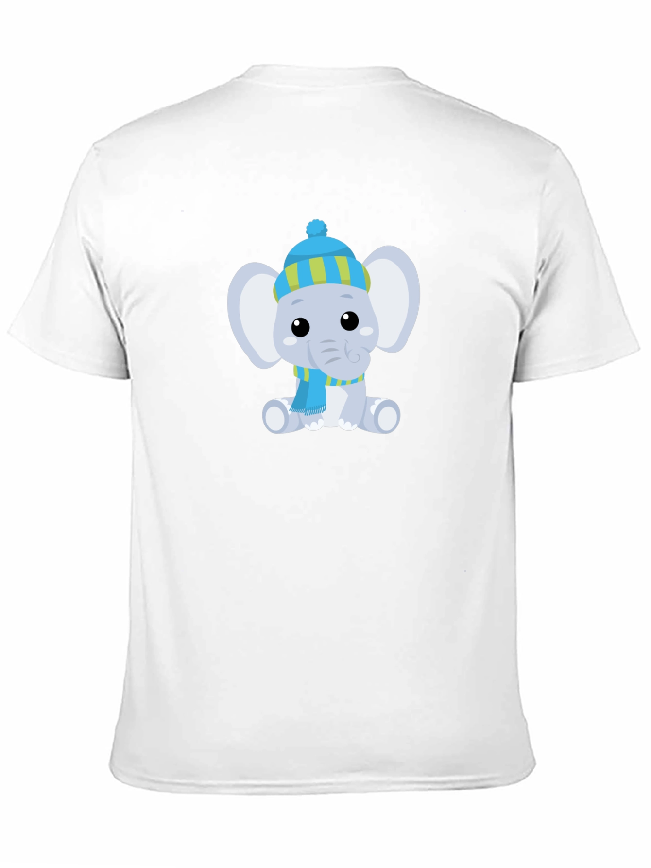 Black Cute Elephant with Hat Graphic Tee view 11
