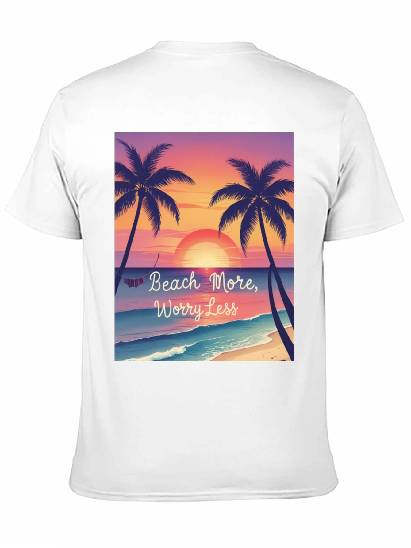 Black Beach More Worry Less T-Shirt view 11