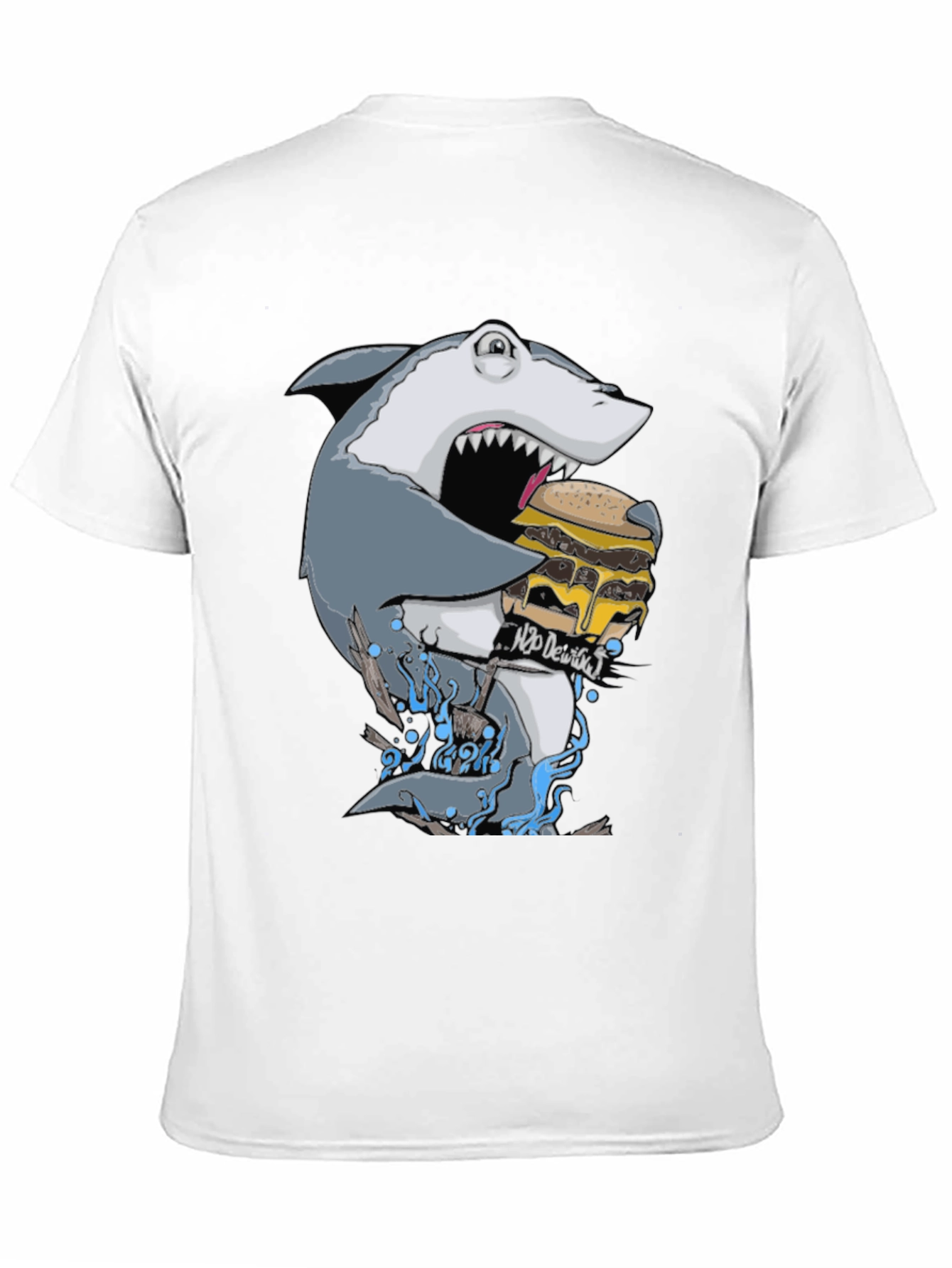 Black Shark Burger Graphic Tee - Black Cotton view 11