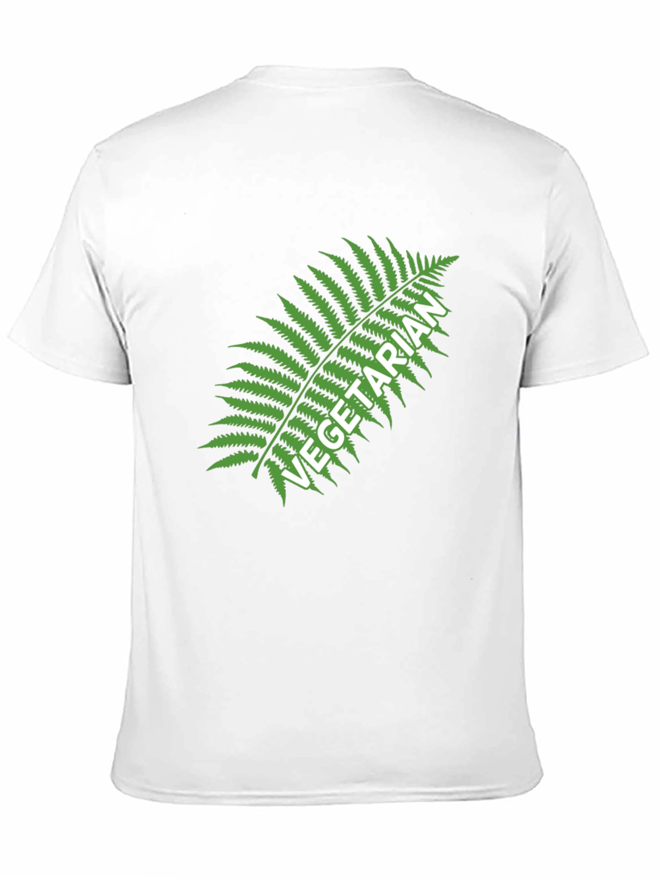 Black Vegetarian Fern Graphic Tee - Black Cotton T-Shirt view 11