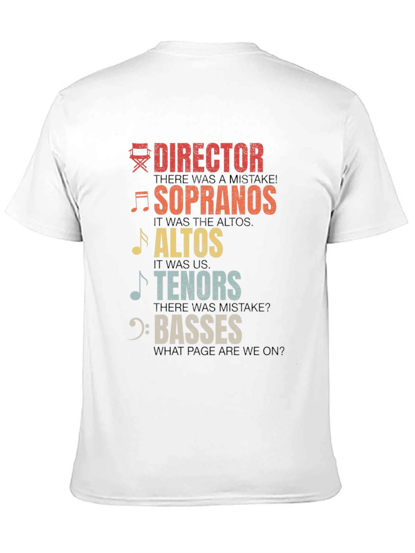 Black Choir Section T-Shirt - Director, Soprano, Alto, Tenor, Bass view 11