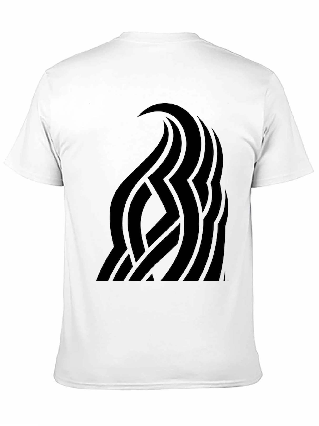 Black Men's Black Graphic Tee - Abstract Wave Design view 11
