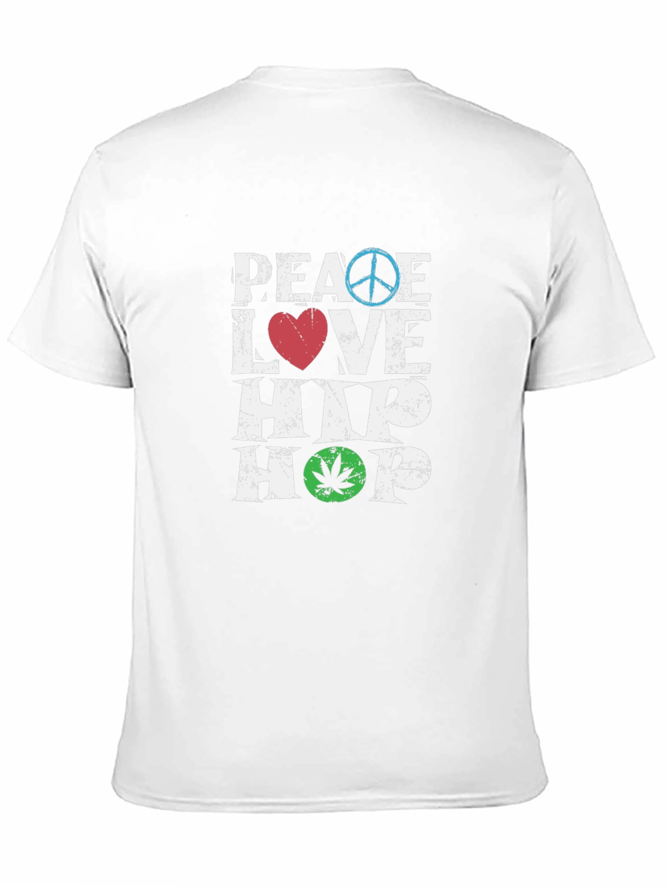 Black Peace Love Hip Hop T-Shirt - Graphic Print Crew Neck Tee view 11