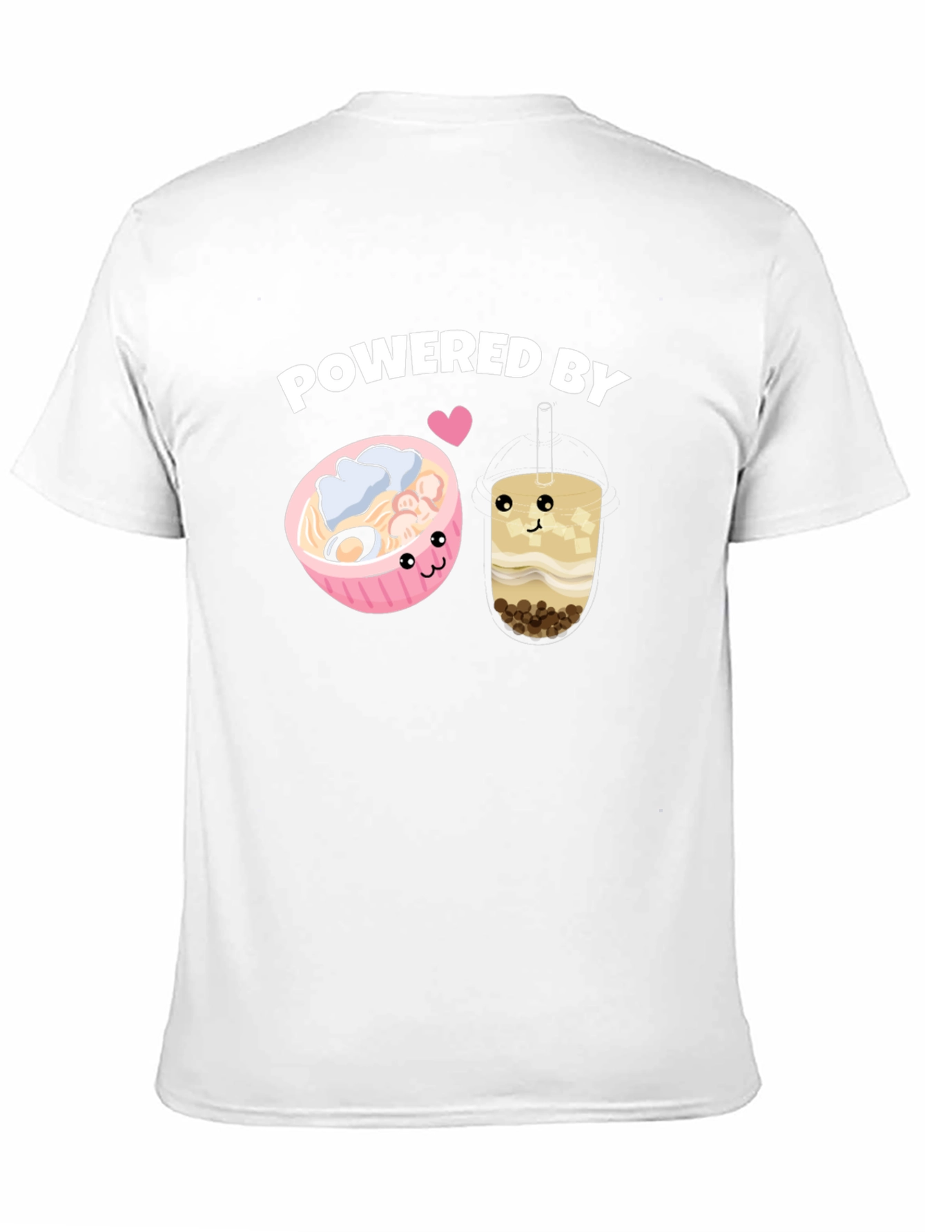 Black Powered By Ramen and Boba T-Shirt view 11