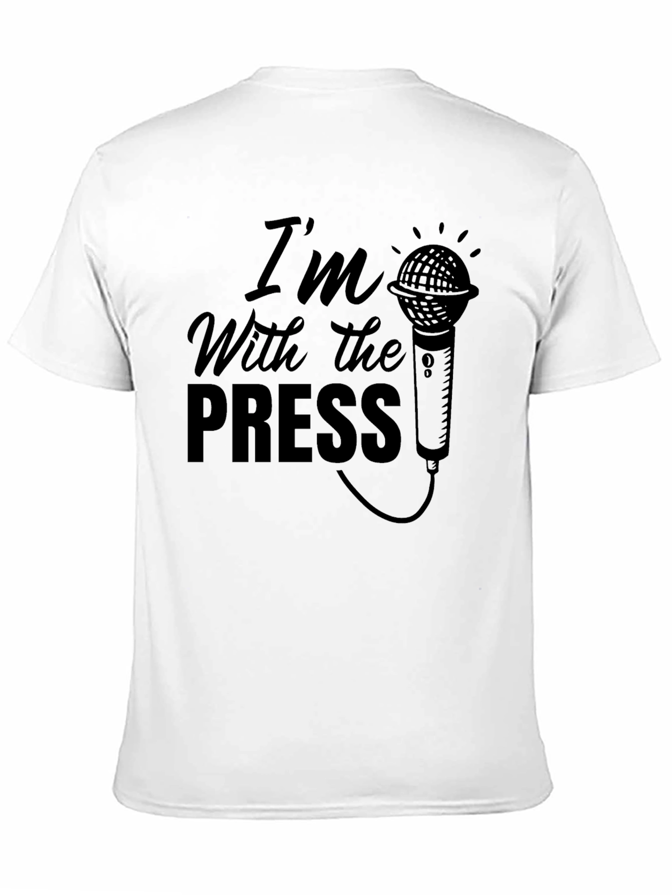 Black I'm With The Press Graphic T-Shirt - Black Crew Neck view 11