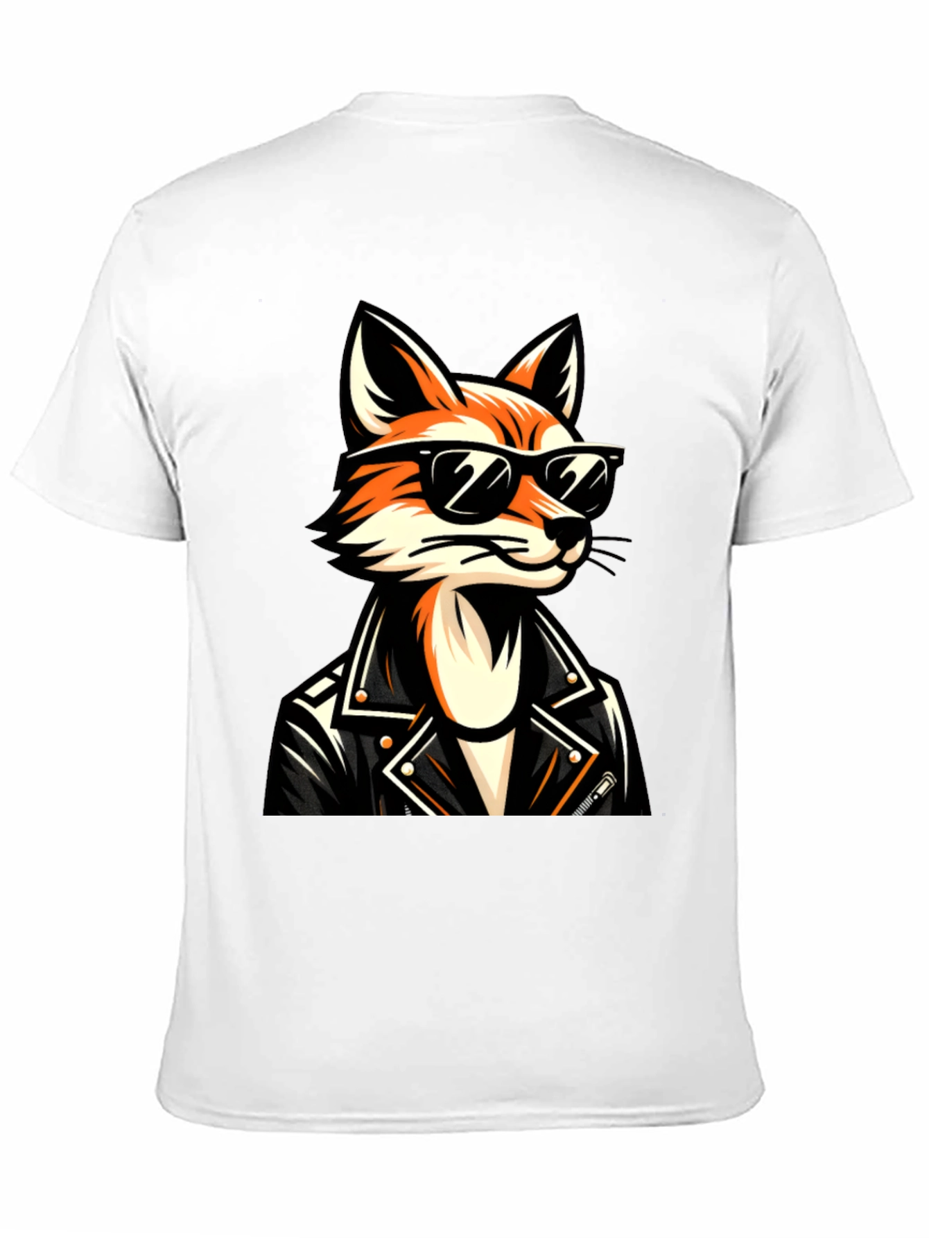 Black Cool Fox Graphic Tee - Black Cotton T-Shirt view 11