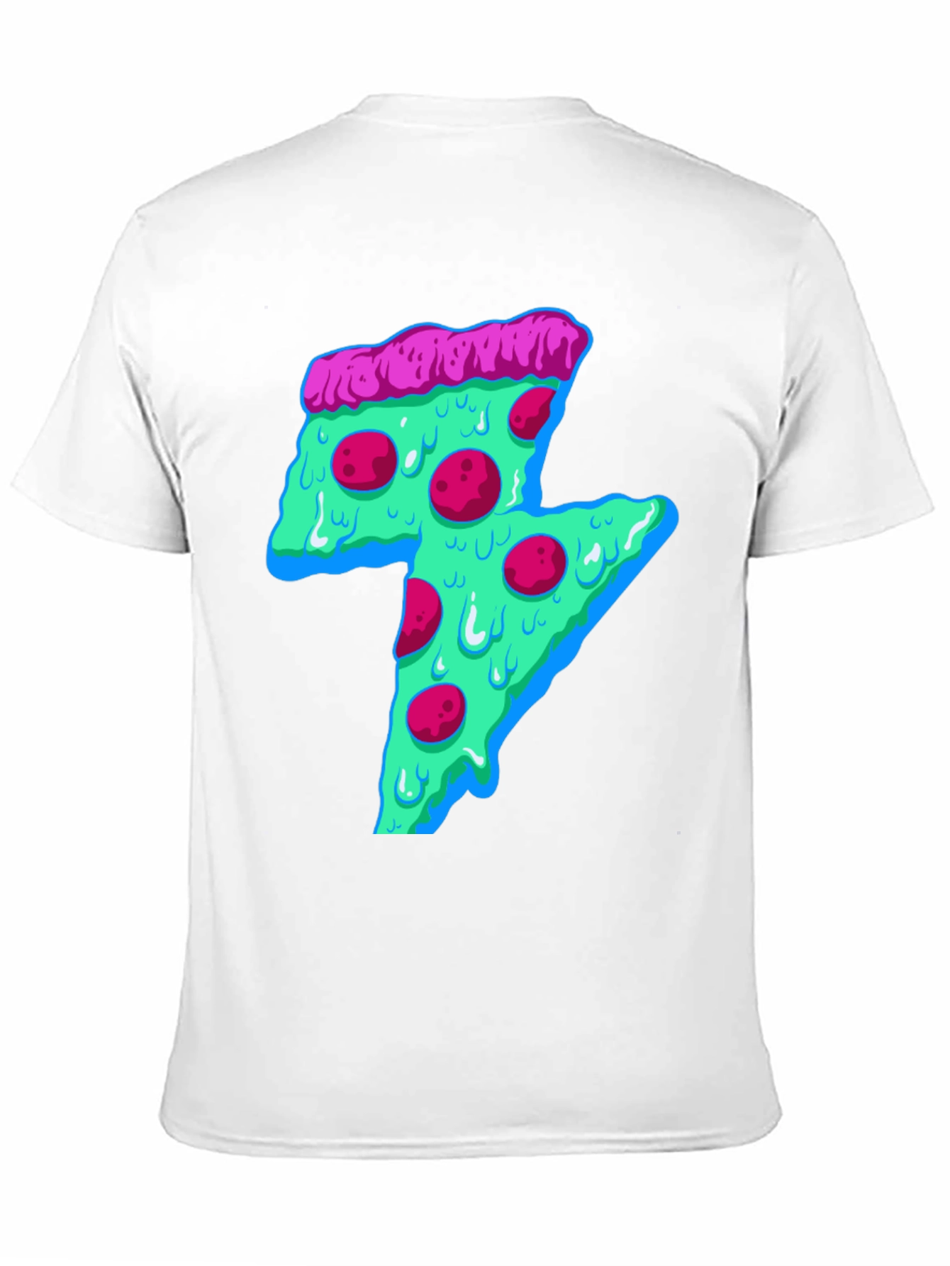 Black Neon Pizza Lightning Bolt Graphic Tee view 11