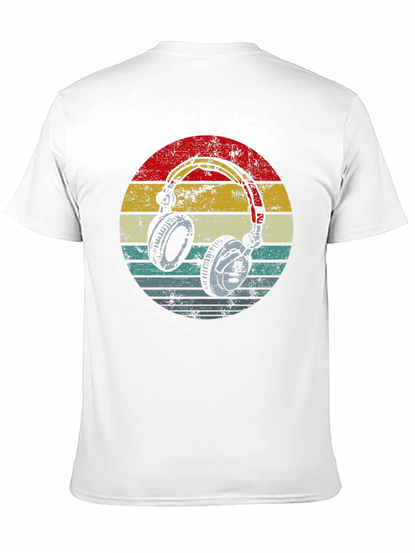 Black Retro Headphones Graphic Tee - Black view 11