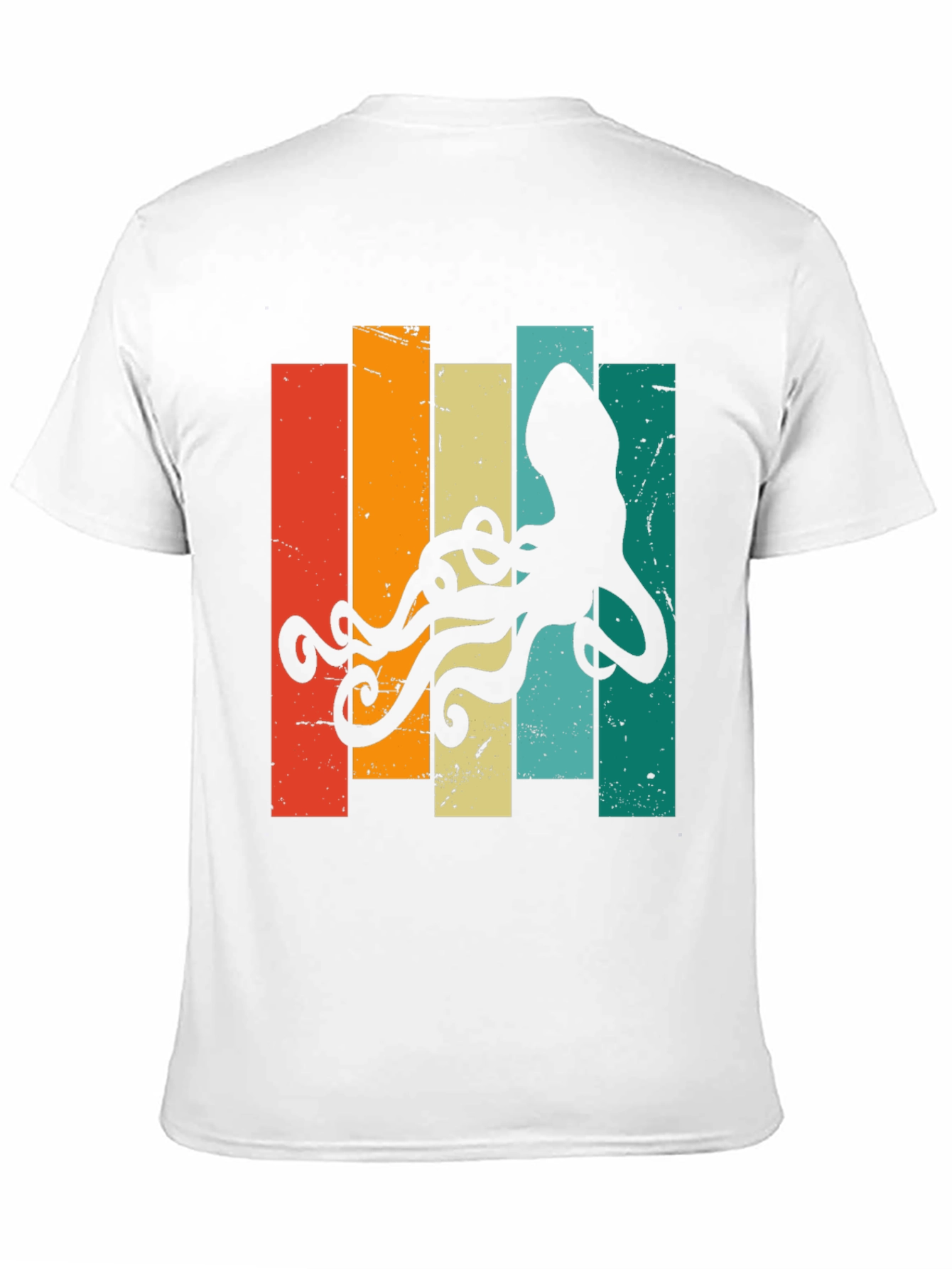 Black Retro Octopus Graphic T-Shirt - Vintage Sea Life Tee view 11