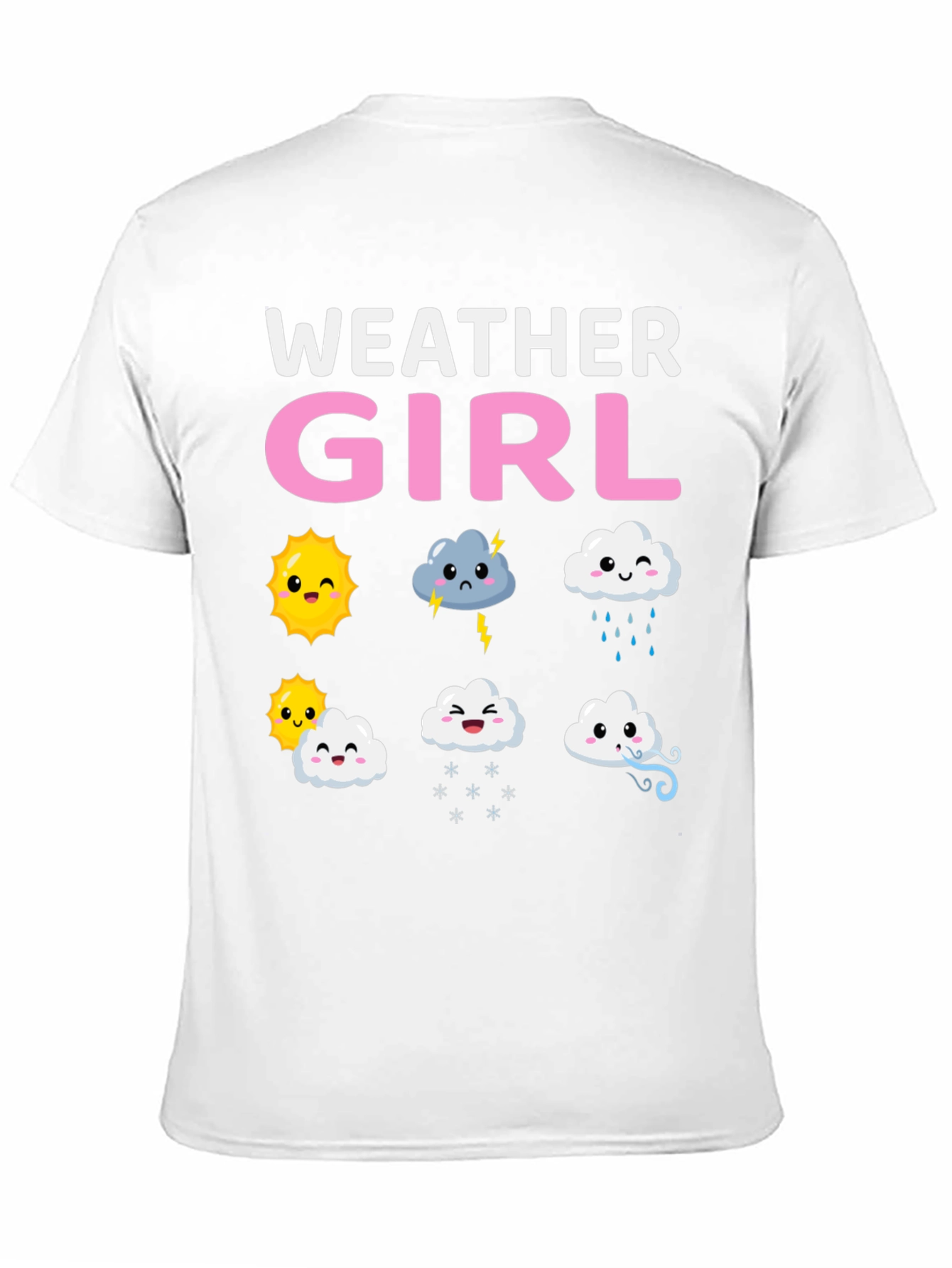 Black Weather Girl T-Shirt Cute Weather Pattern view 11