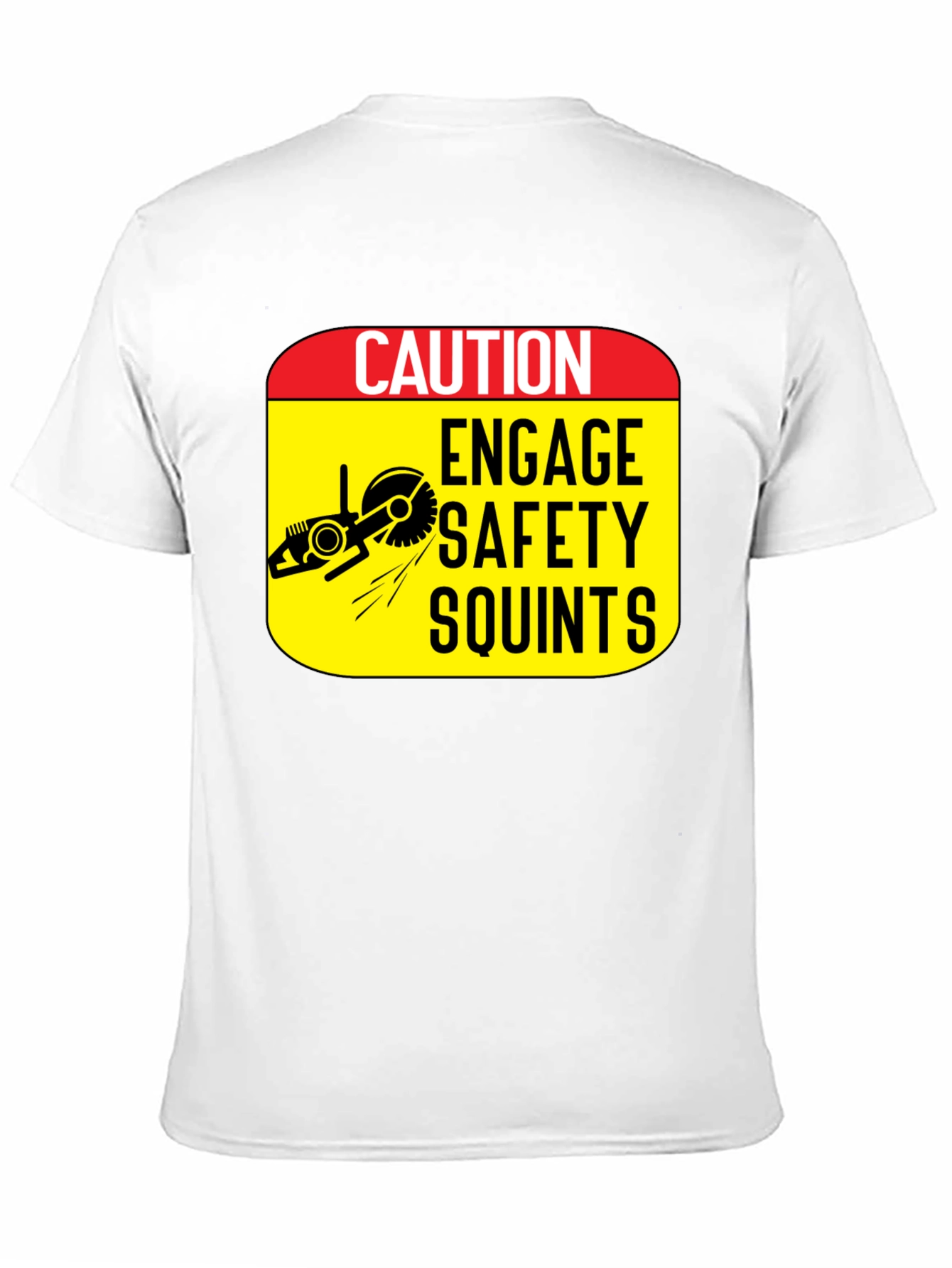 Black Caution Engage Safety Squints T-Shirt view 11