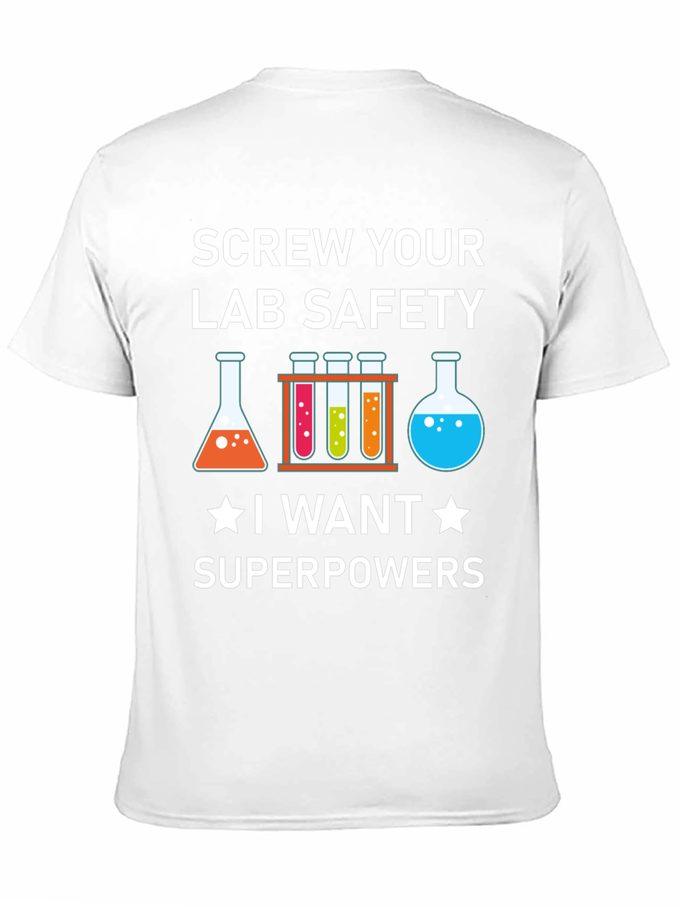Black Screw Your Lab Safety T-Shirt: Superpowers Graphic Tee view 11
