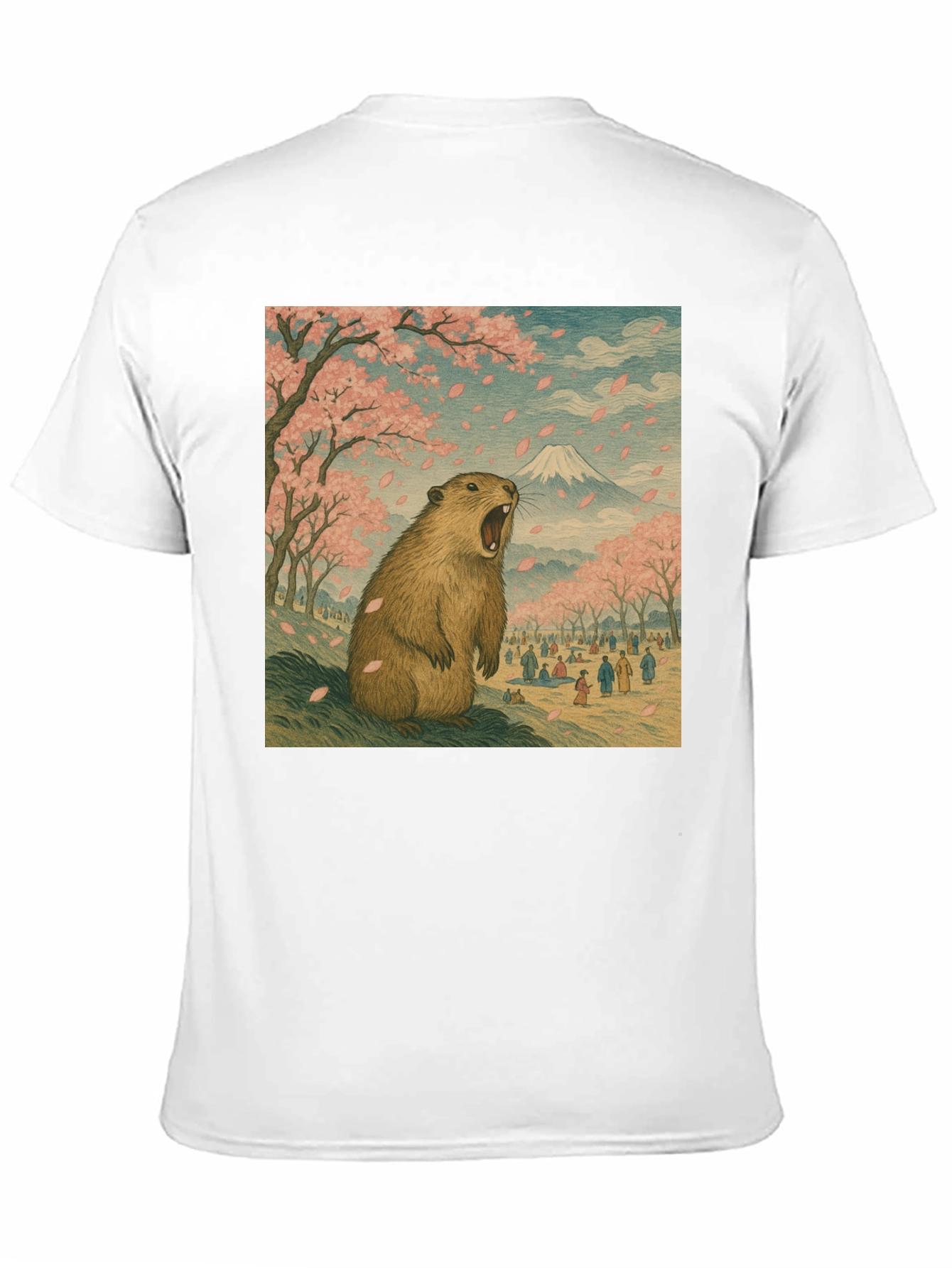 Black Beaver in Blossom T-Shirt view 11