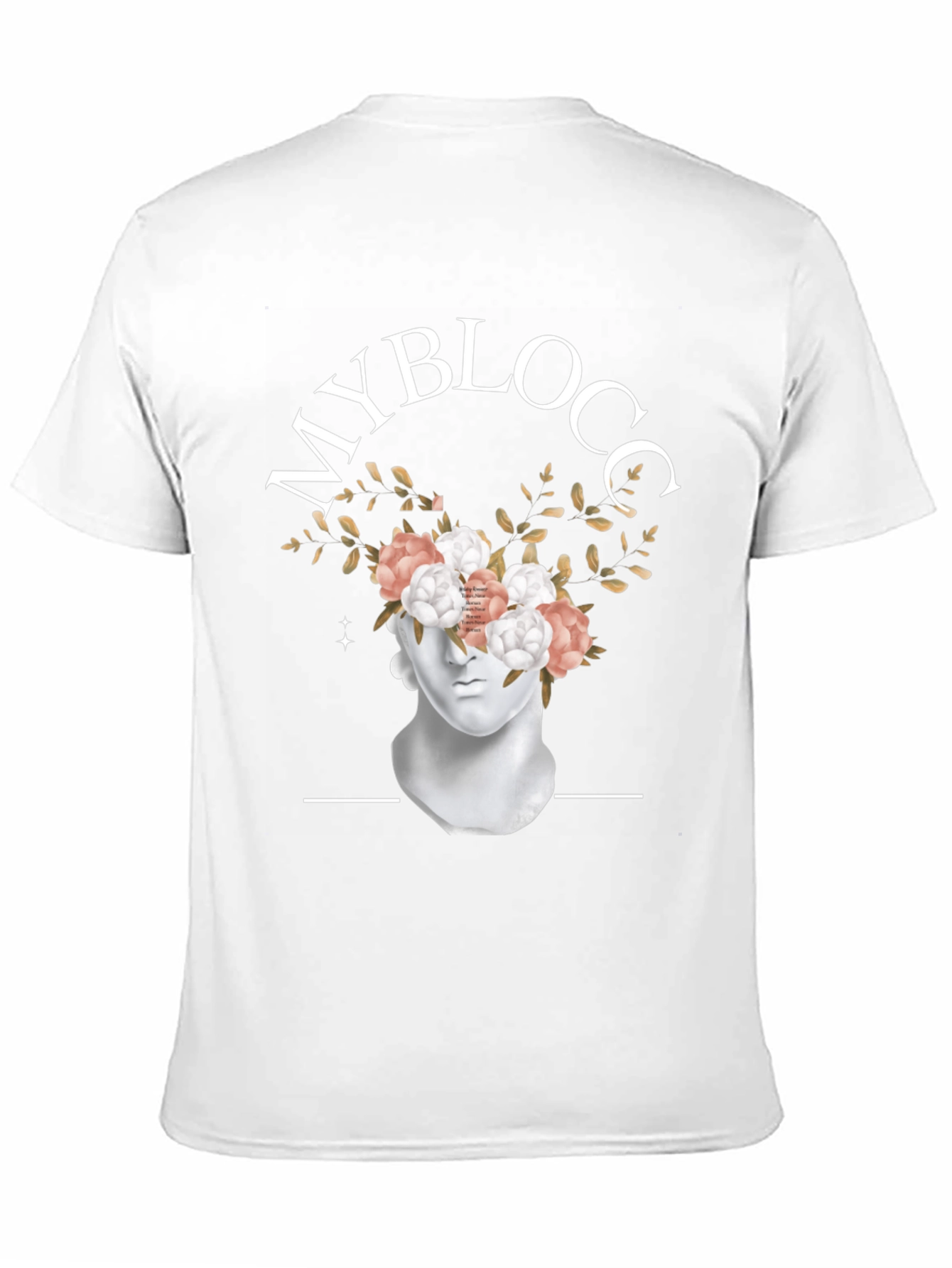 Black MyBlocc Black Graphic Tee - Floral Statue Design view 11