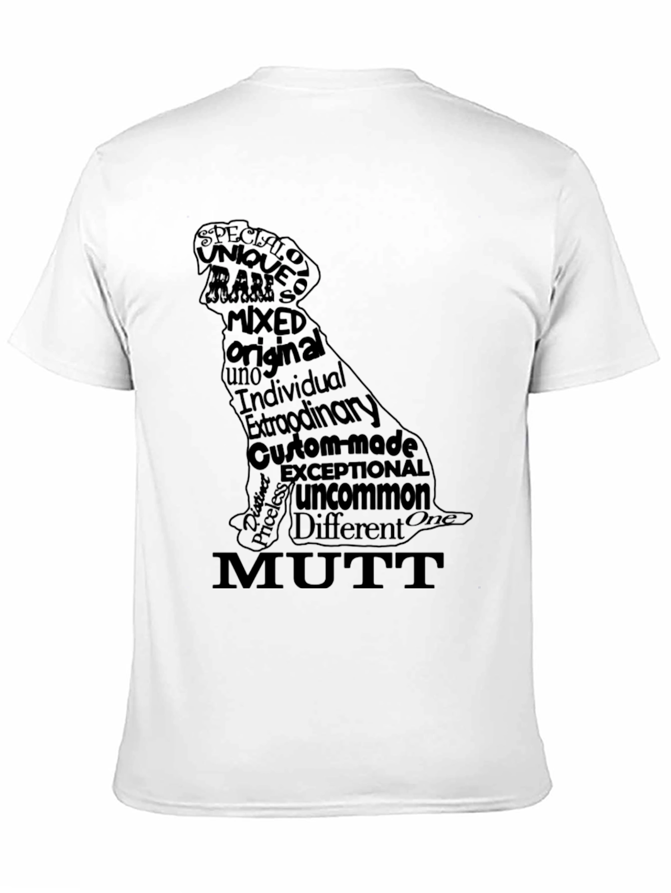 Black Dog Breed Word Art T-Shirt - Mutt view 11