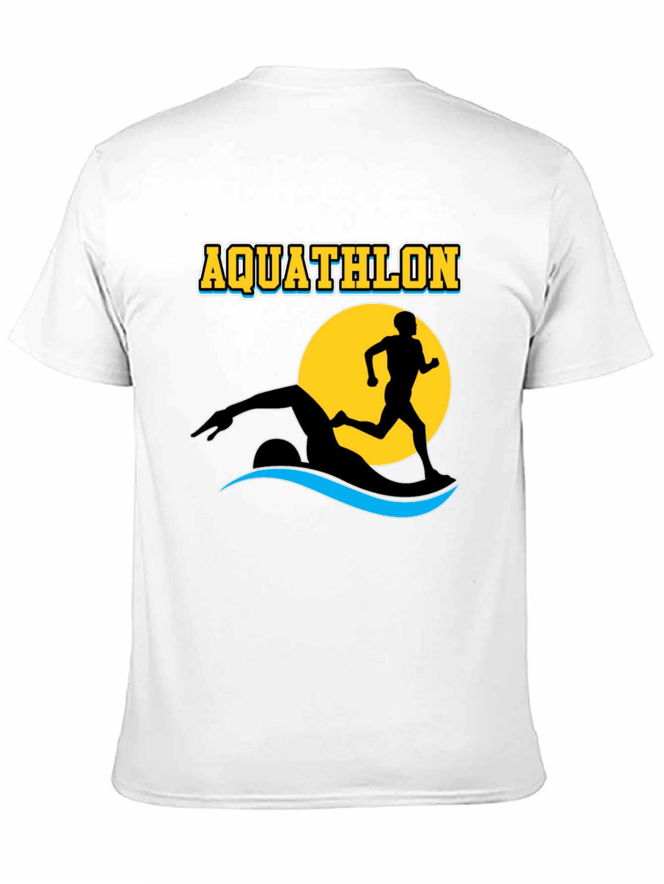 Black Aquathlon T-Shirt: Swim & Run Design view 11