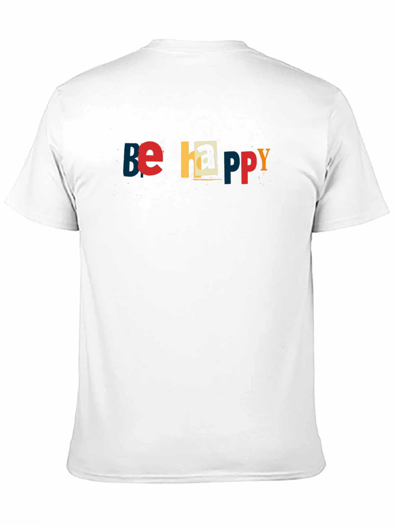 Black Be Happy Graphic Print Crew Neck T-Shirt view 11