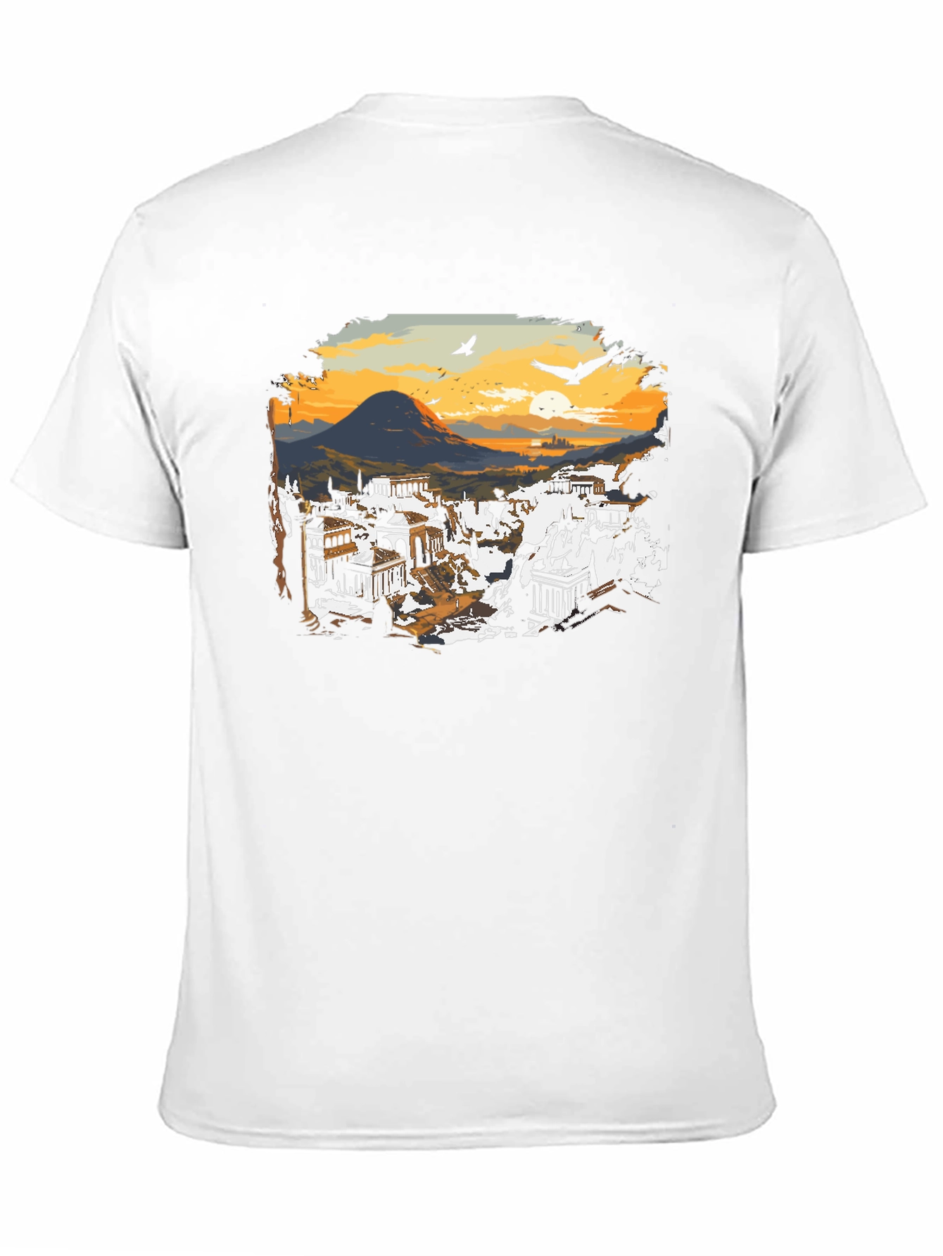 Black Ancient Cityscape Graphic Tee - Black view 11