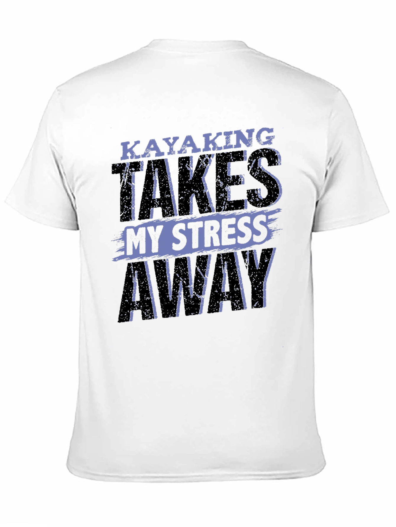 Black Kayaking Takes My Stress Away Graphic T-Shirt view 11