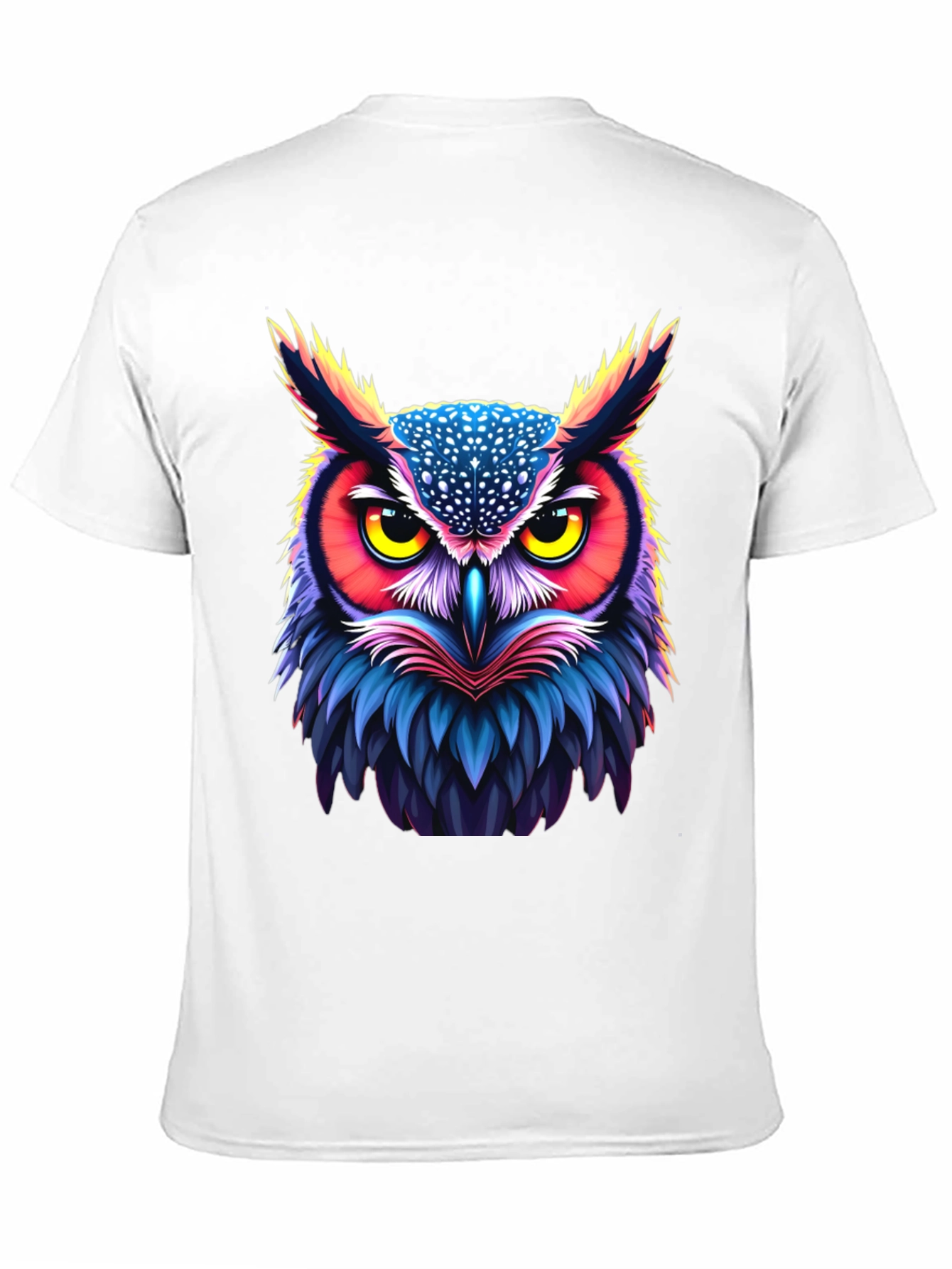 Black Vibrant Owl Graphic Tee - Unisex Black T-Shirt view 11