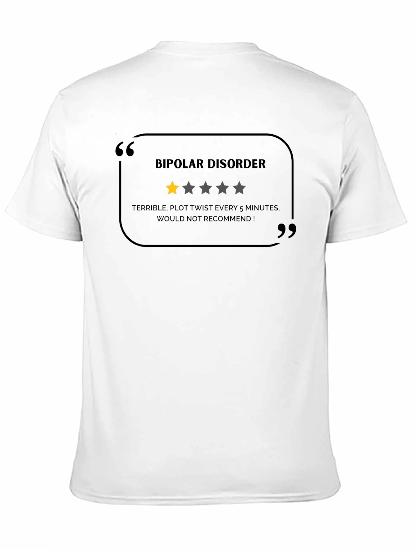 Black Bipolar Disorder Review Graphic Tee view 11