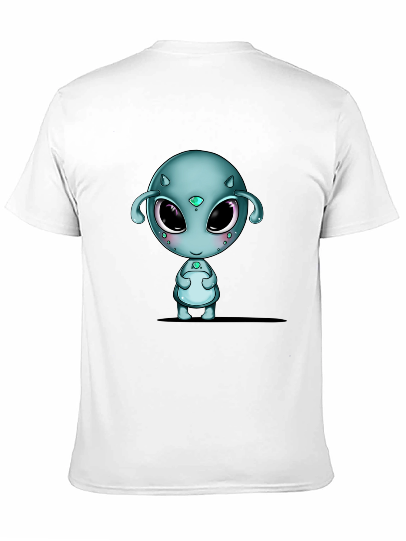 Black Cute Alien Graphic Black T-Shirt view 11