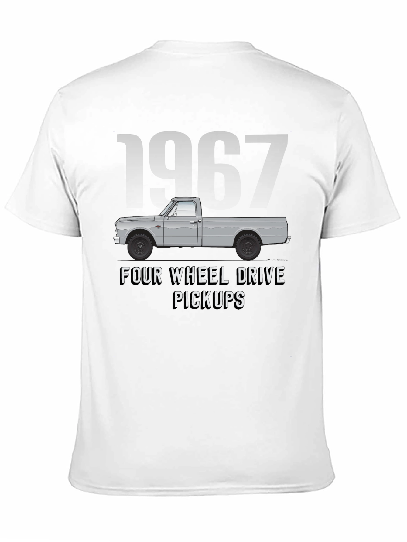 Black 1967 Four Wheel Drive Pickup Truck Graphic Tee view 11
