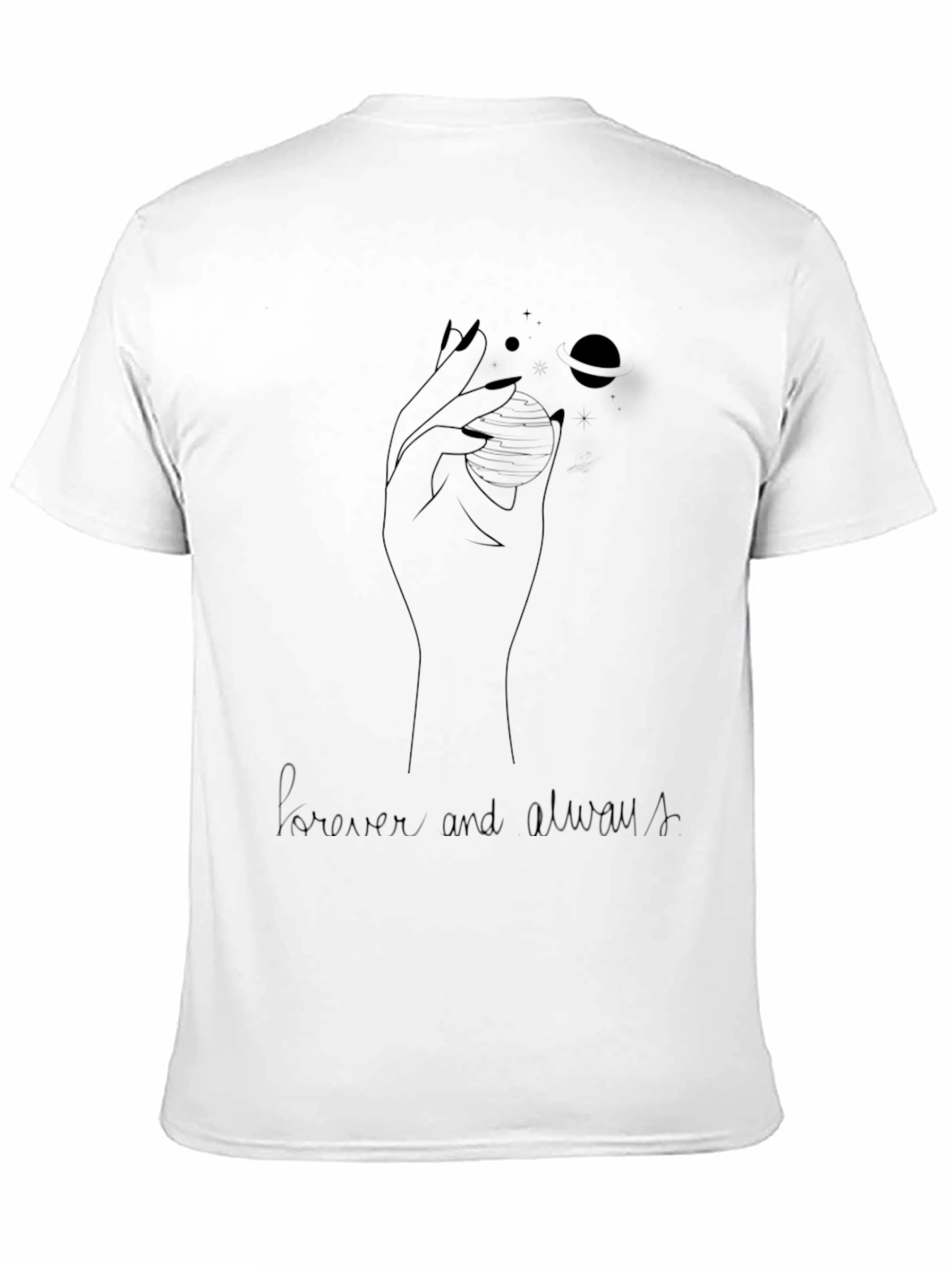 Black Celestial Hand Graphic Tee - Forever & Always Shirt view 11