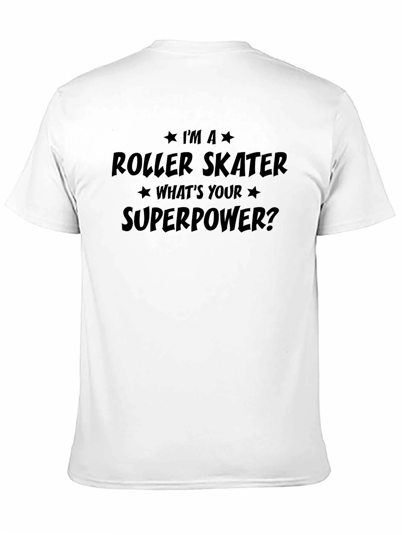 Black Roller Skater Superpower T-Shirt - Black Cotton Tee view 11