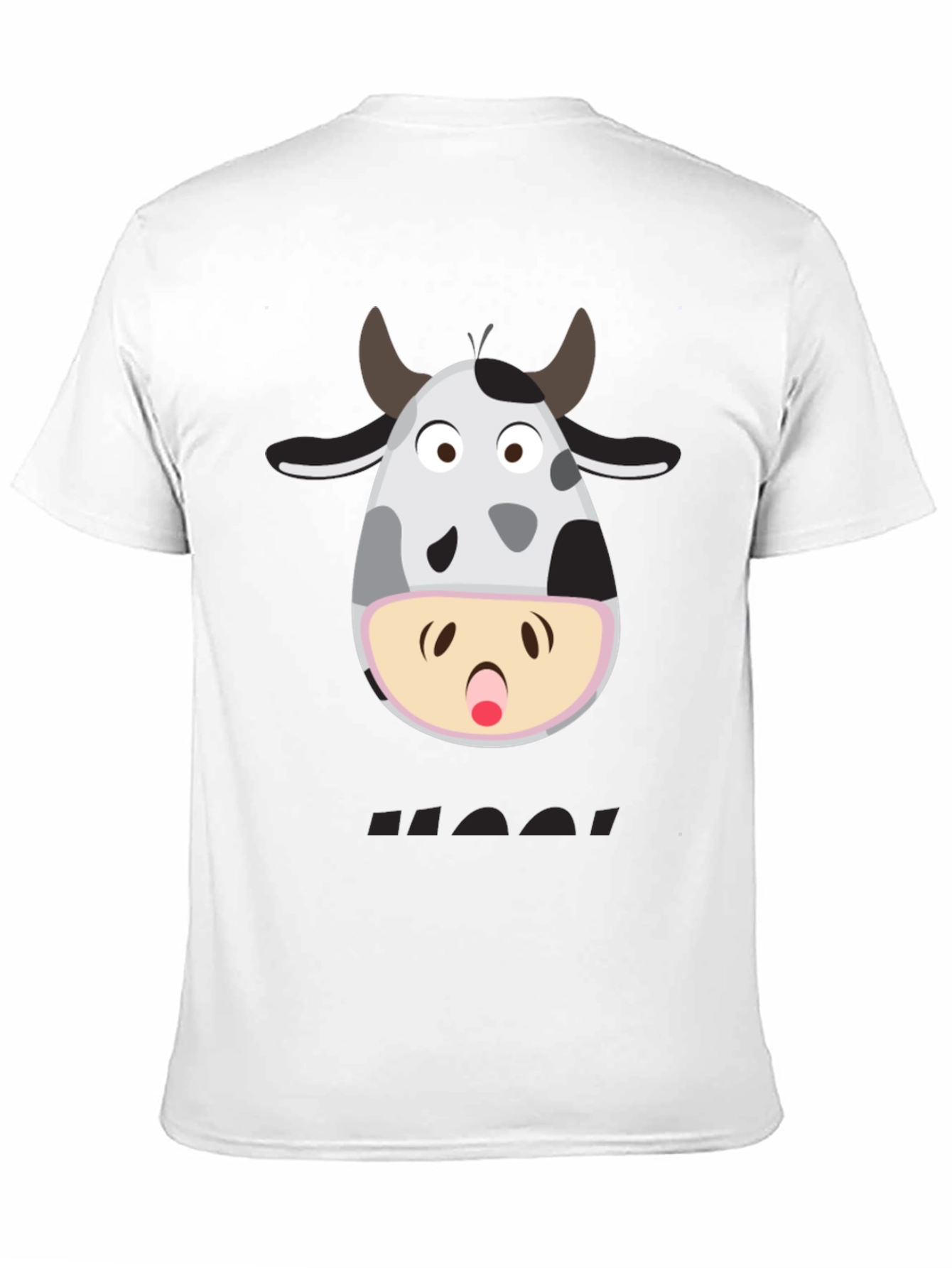 Black Funny Cow Moo! T-Shirt - Black Graphic Tee view 11