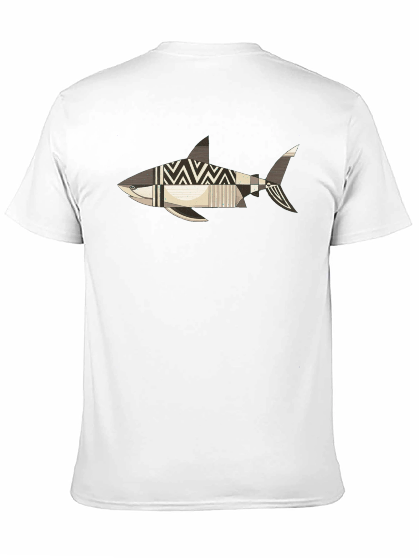 Black Abstract Shark Graphic Print T-Shirt view 11