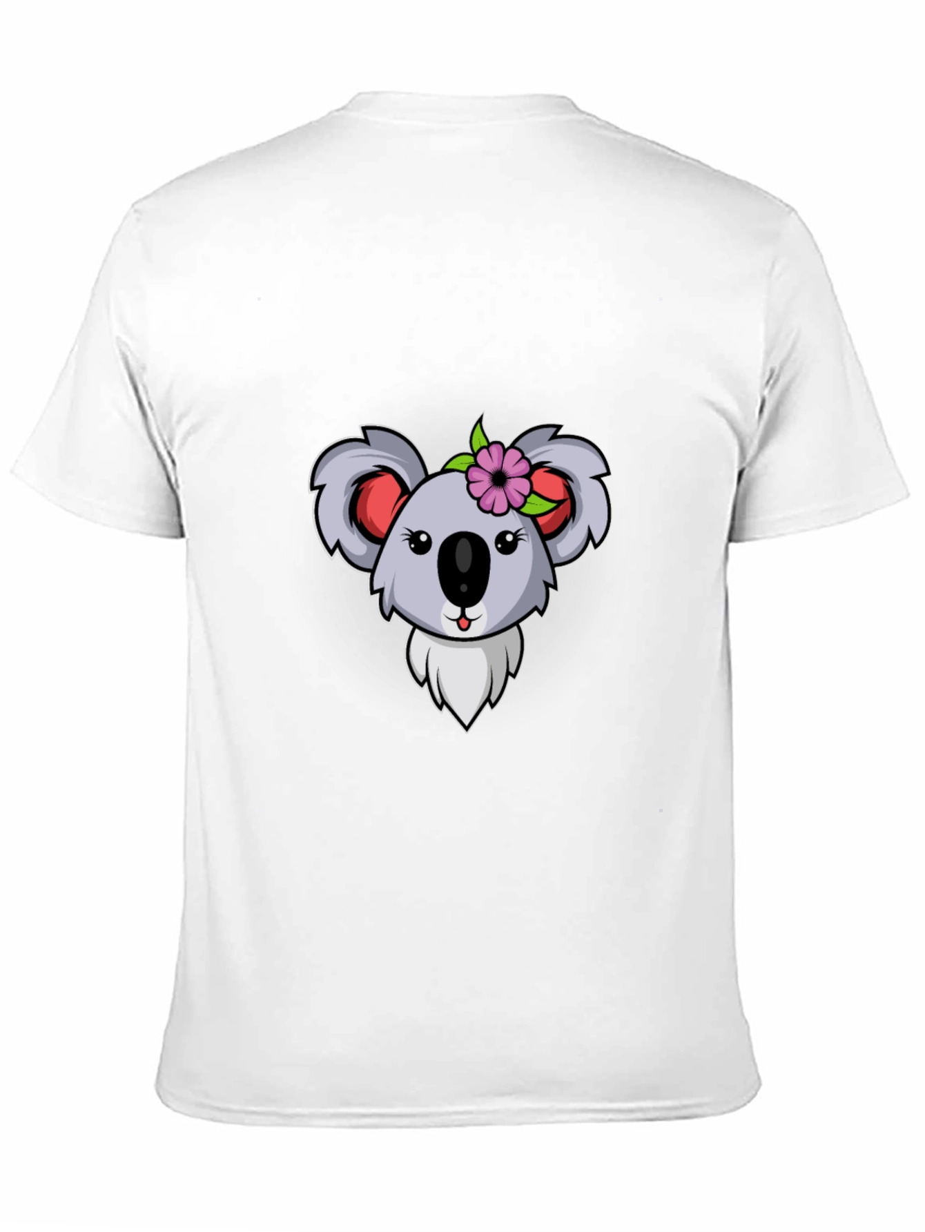 Koala Flower Graphic Tee - Black Cotton T-Shirt - 11