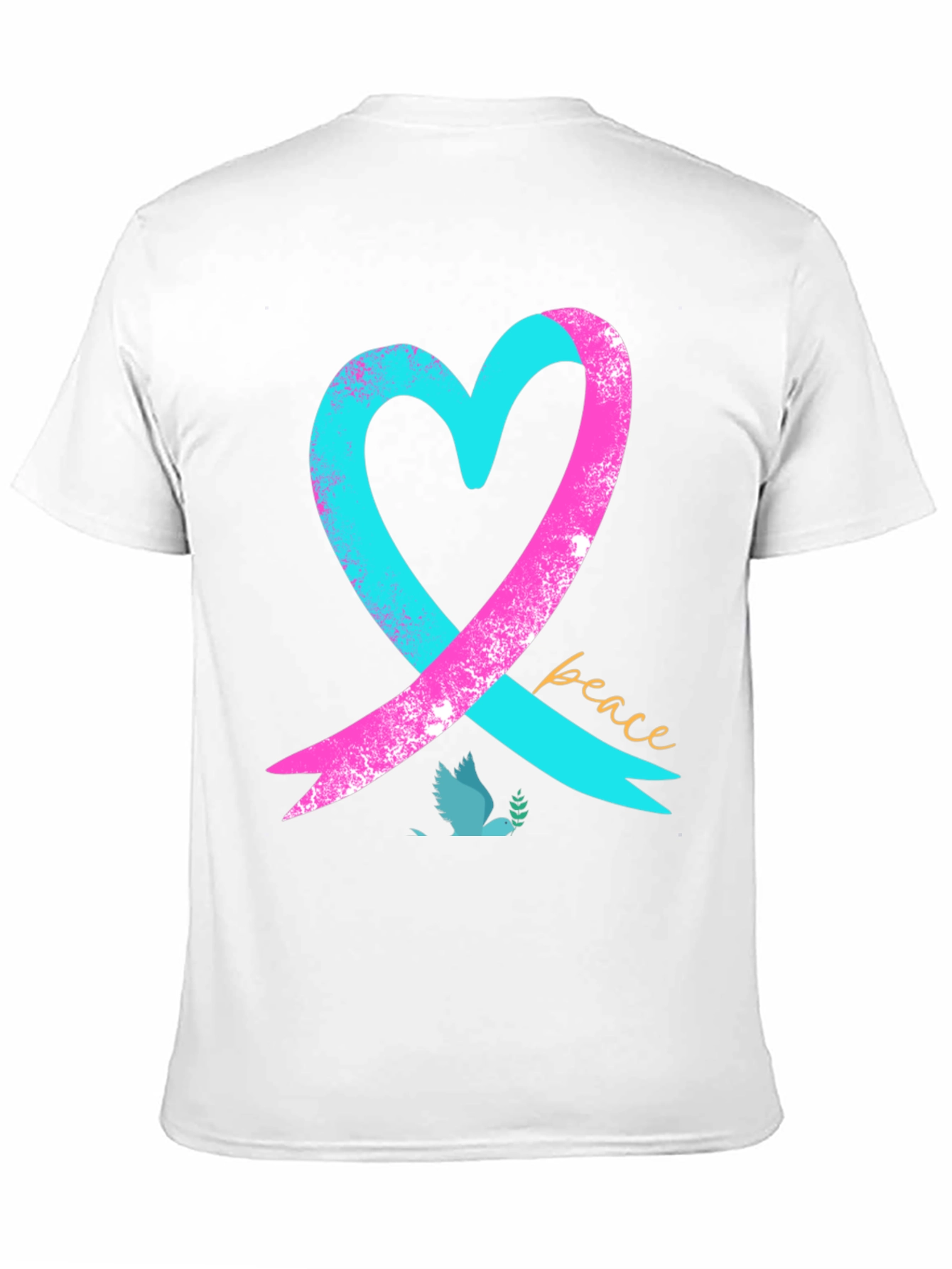 Black Peace Heart Dove T-Shirt - Black view 11