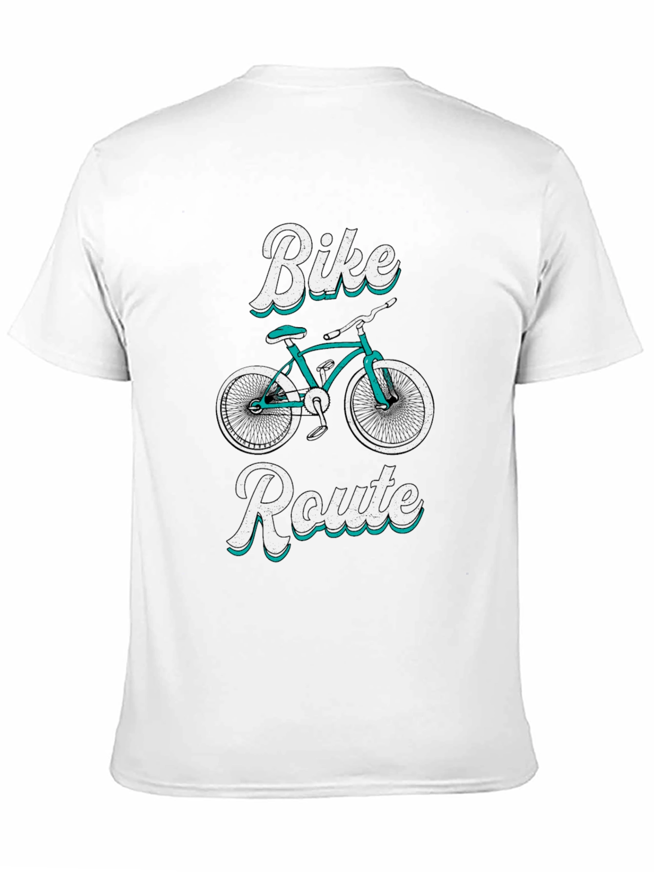 Black Bike Route Graphic Tee - Black Cotton T-Shirt view 11