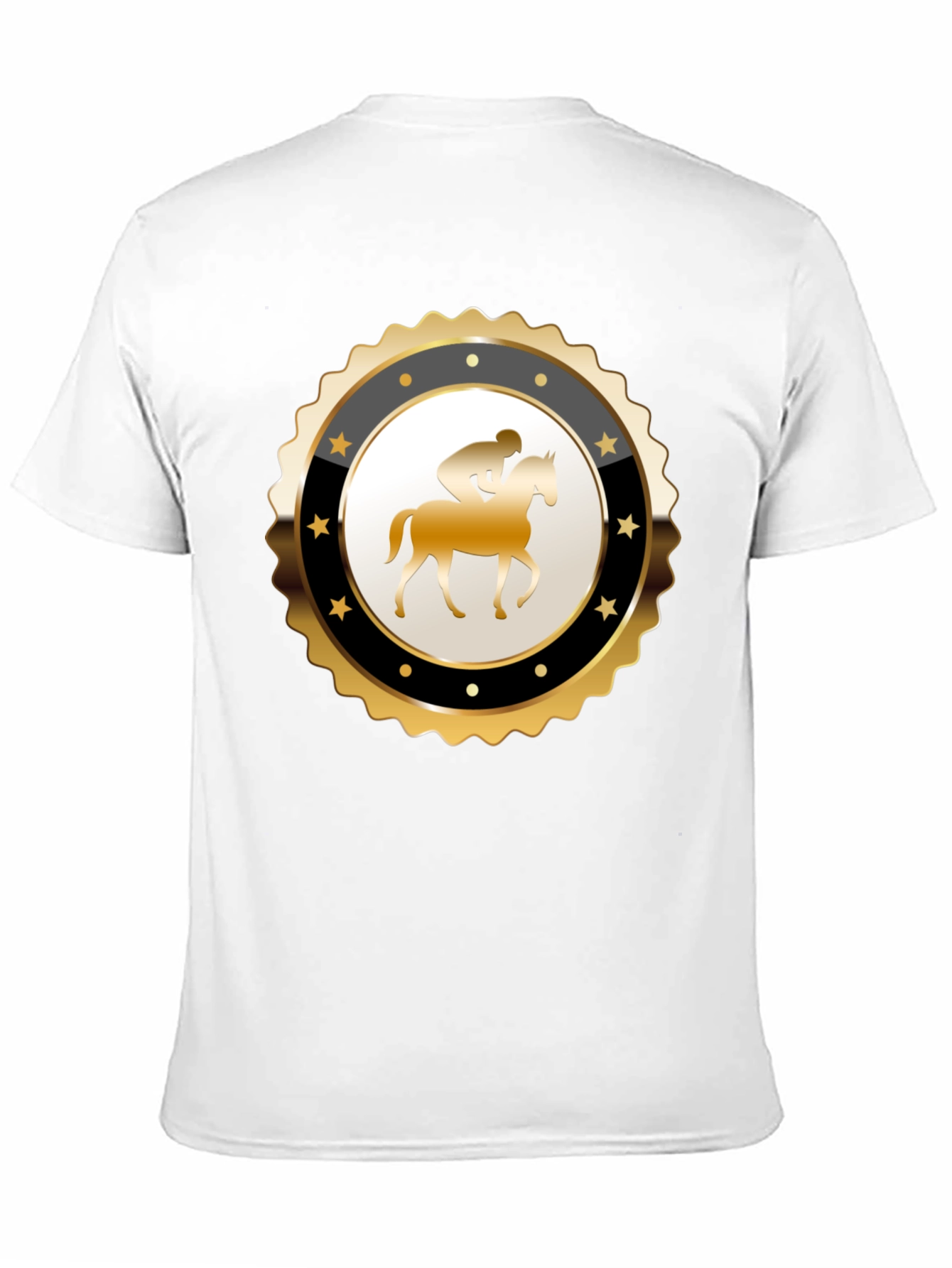 Black Equestrian Emblem Tee - Black Cotton Blend view 11