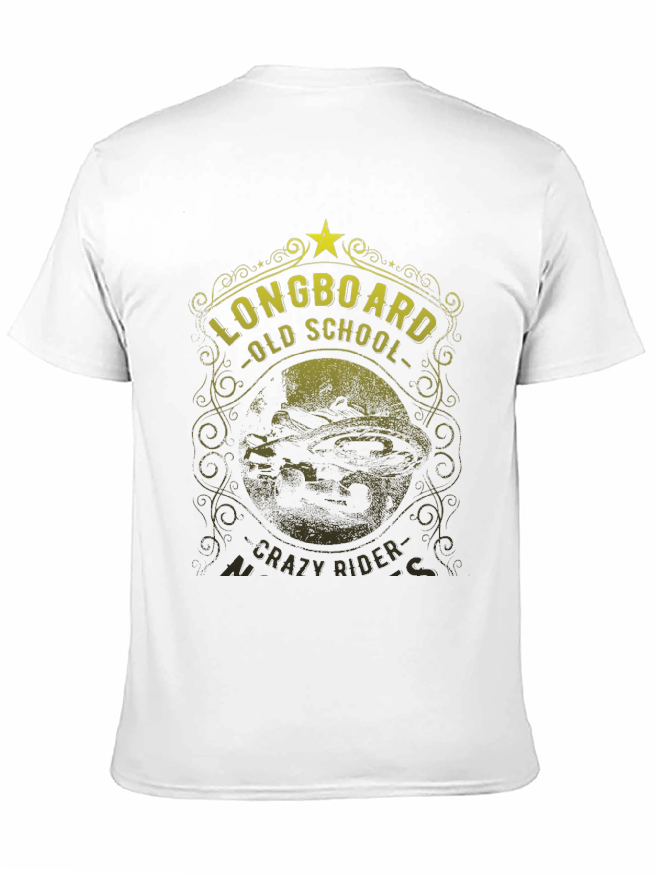 Black Longboard Old School Crazy Rider Graphic Tee view 11