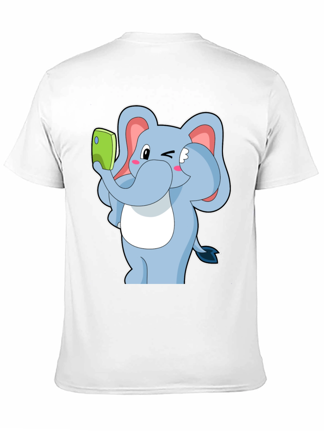 Black Elephant Selfie T-Shirt - Fun Cartoon Tee view 11