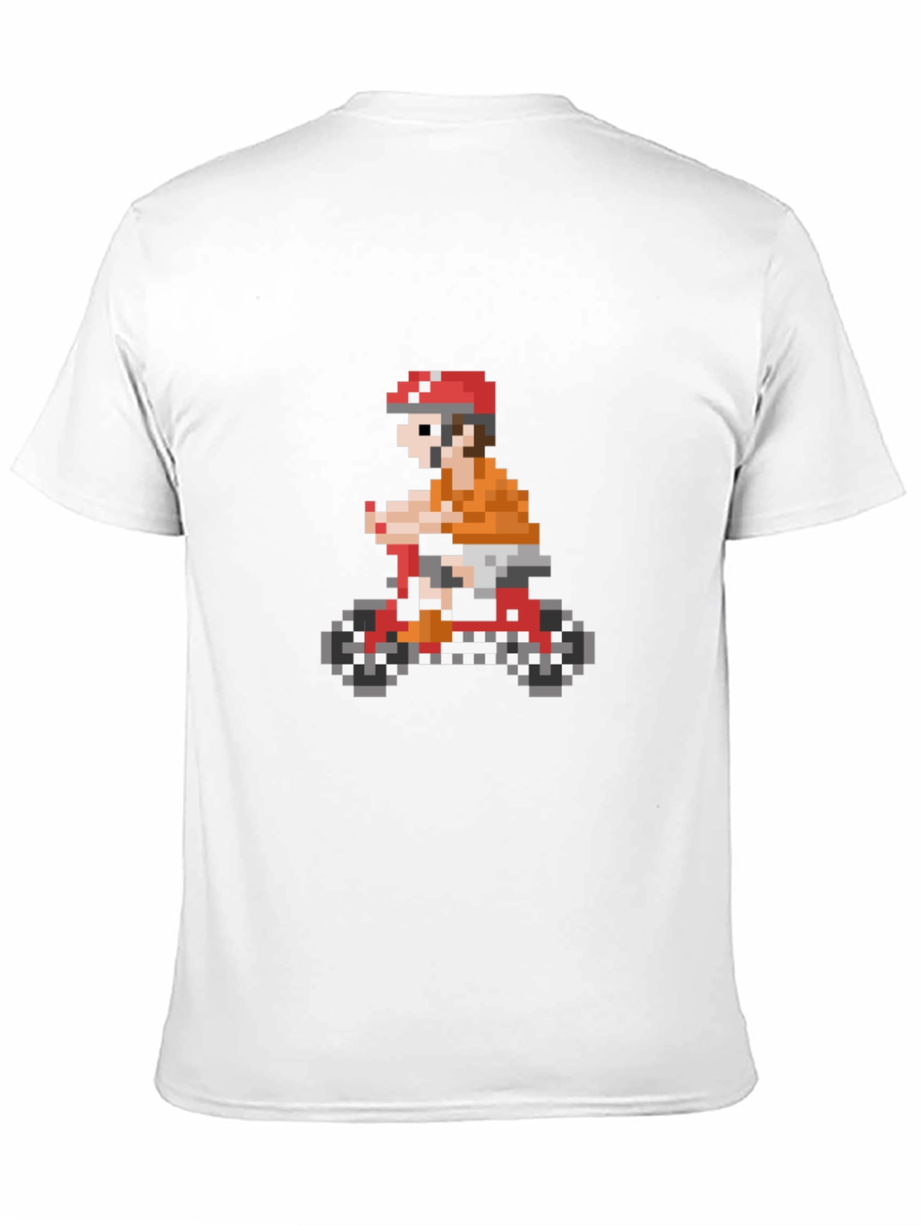 Black Retro Pixel Cyclist Tee - Black Cotton Blend view 11