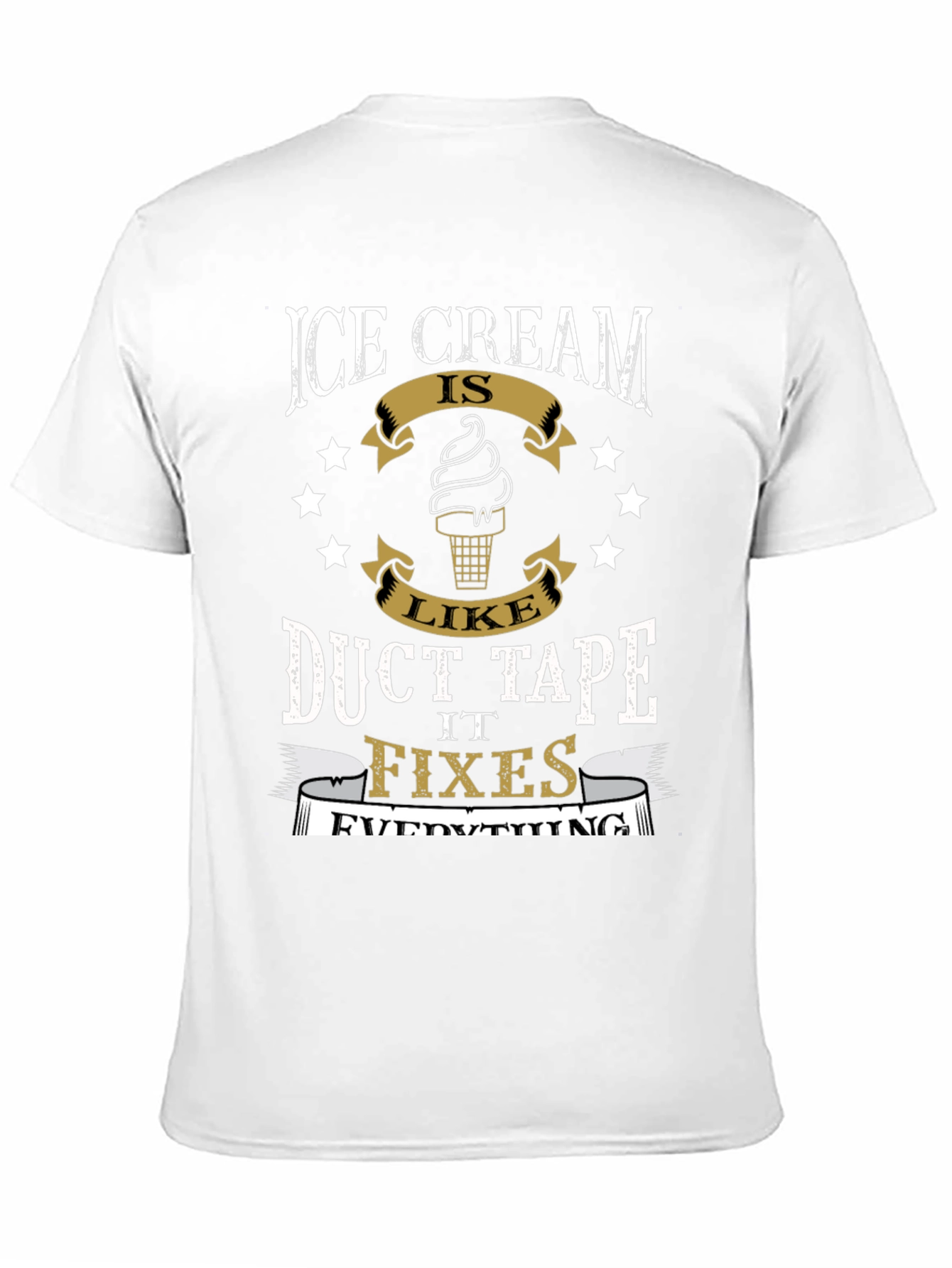 Black Ice Cream & Duct Tape Humor T-Shirt view 11