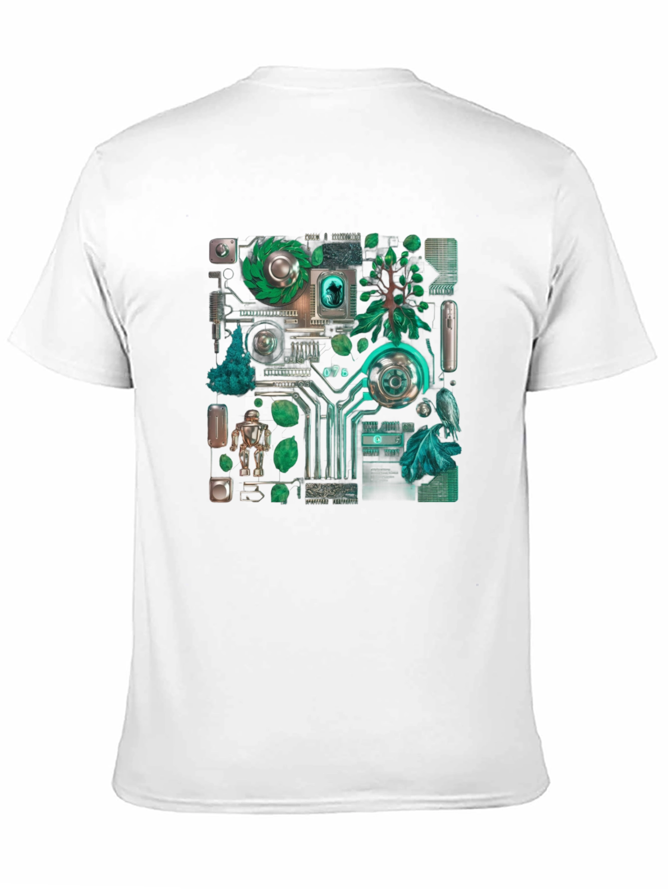 Black Eco-Tech Fusion Graphic Tee - Black Cotton Blend view 11