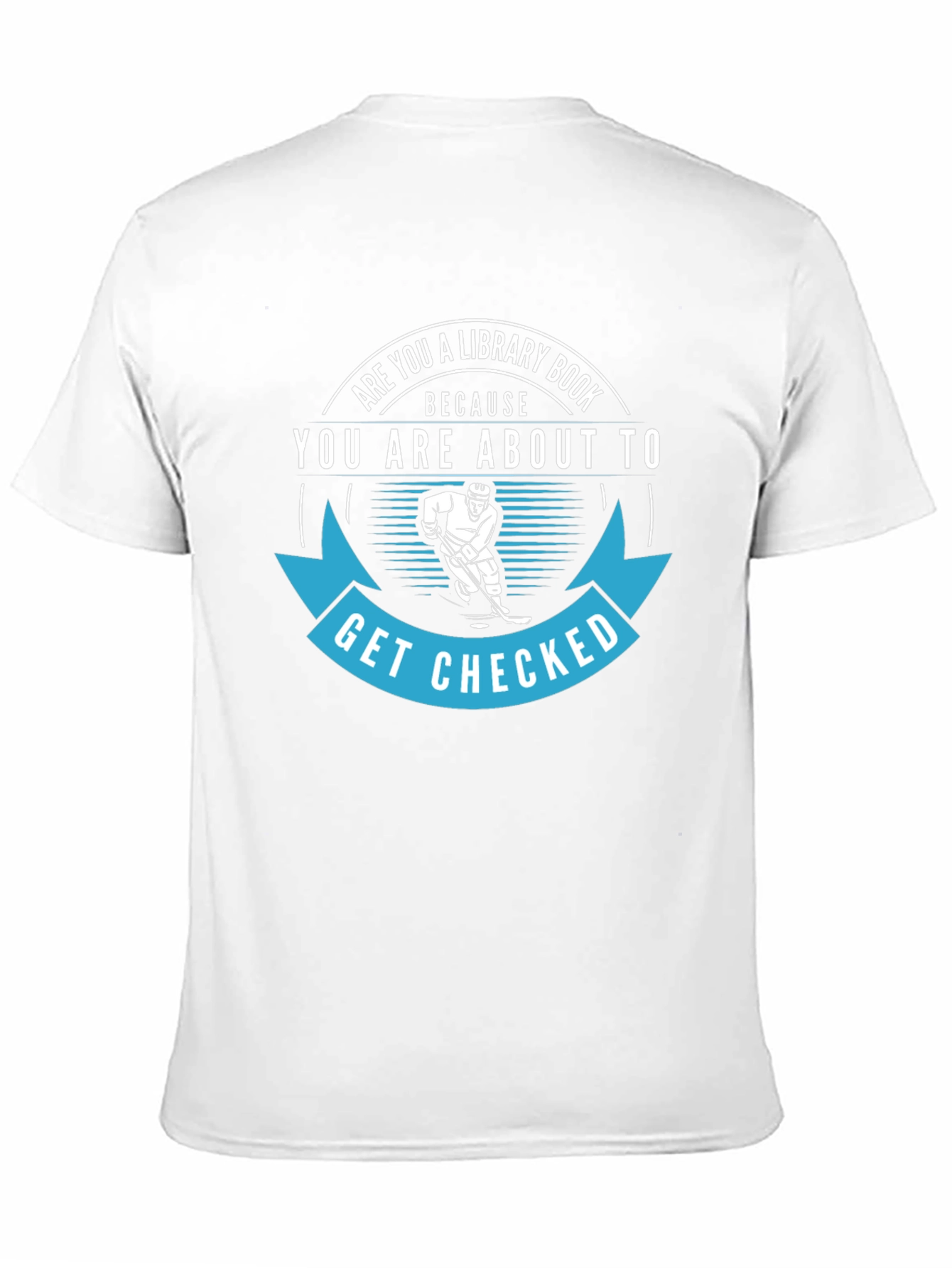 Black Funny Hockey T-Shirt: Library Book, Get Checked view 11