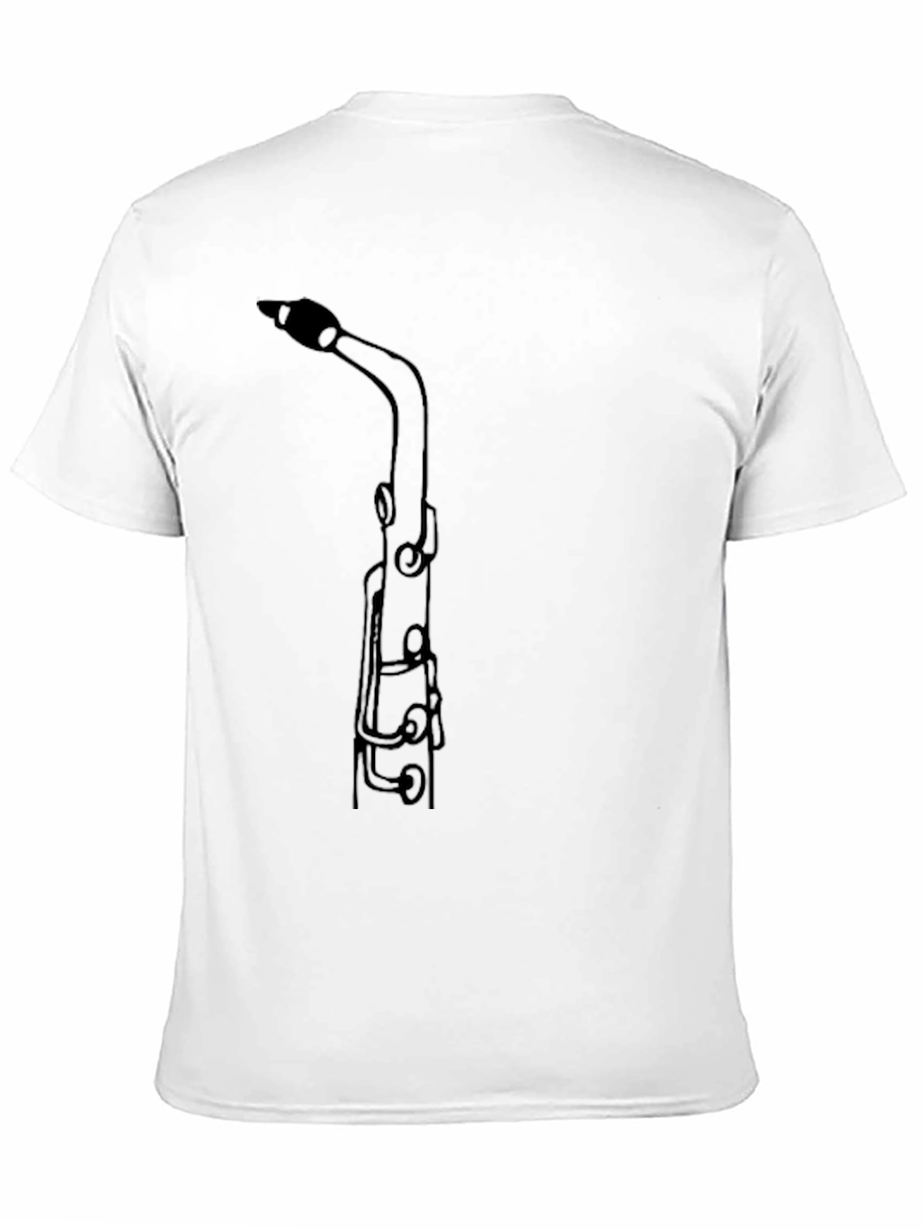 Black Saxophone Outline Graphic T-Shirt view 11
