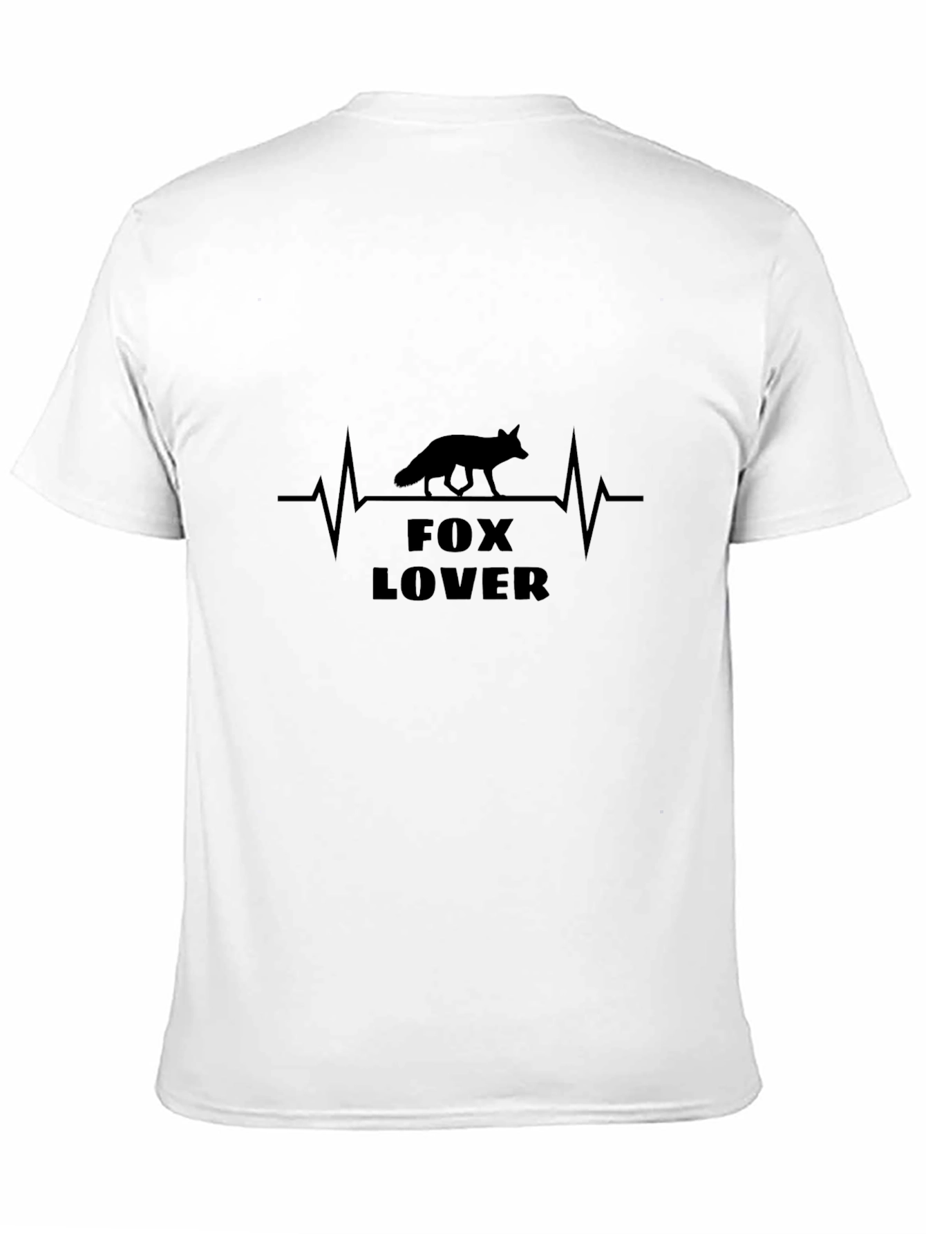 Black Fox Lover Heartbeat Black T-Shirt view 11