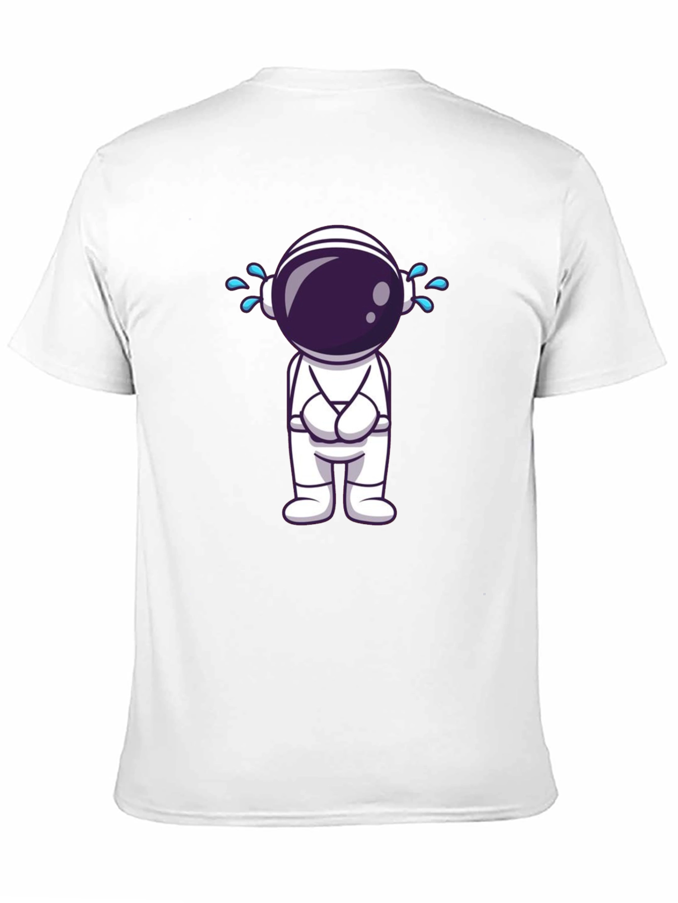 Black Sad Astronaut Graphic T-Shirt view 11