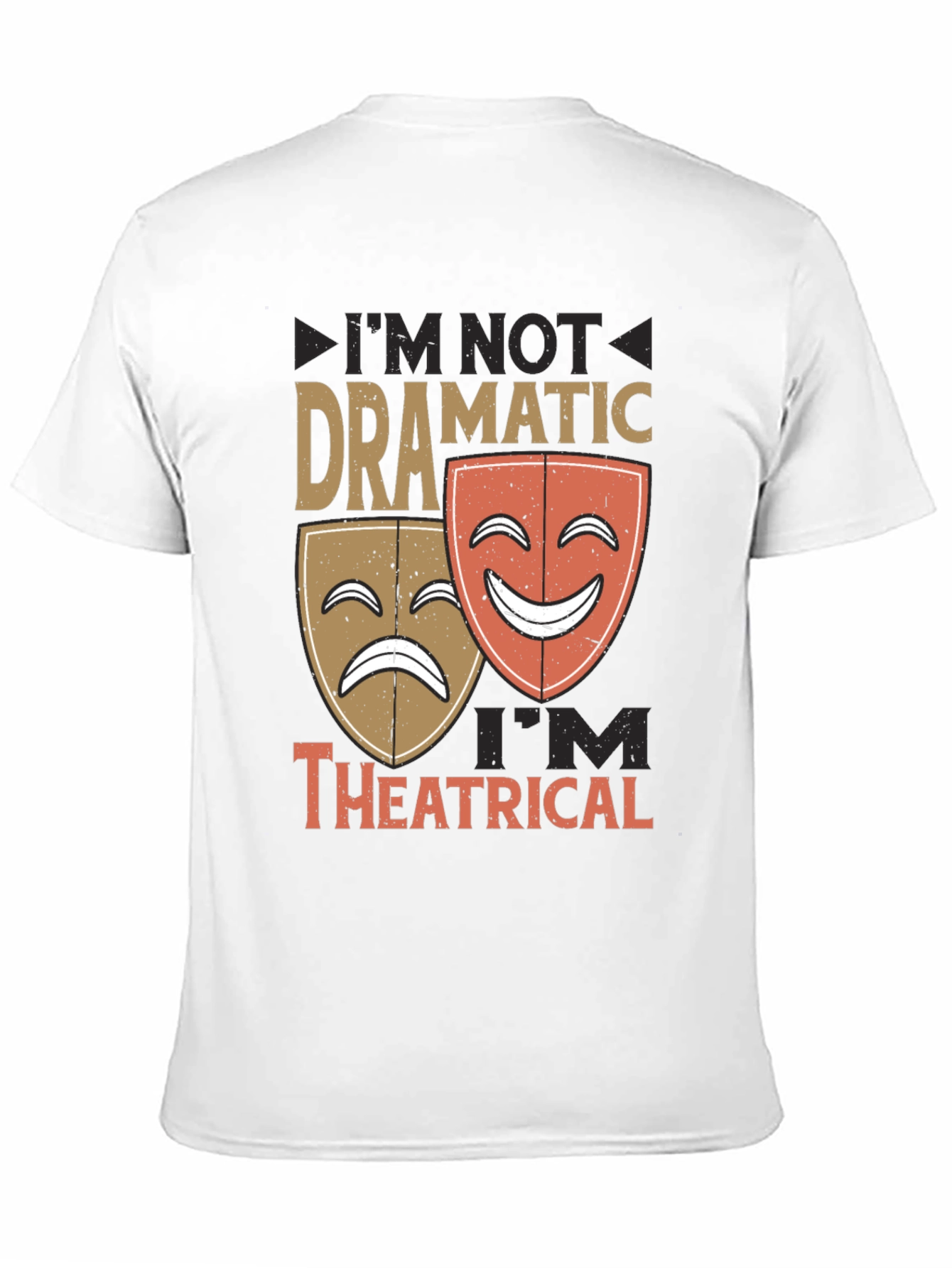 Black Dramatic vs. Theatrical Graphic T-Shirt view 11