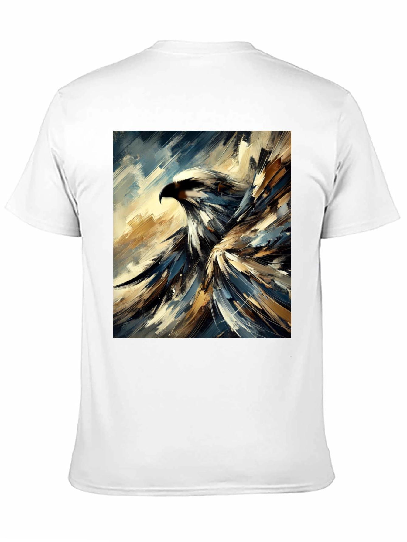 Black Abstract Eagle Graphic Black T-Shirt view 11