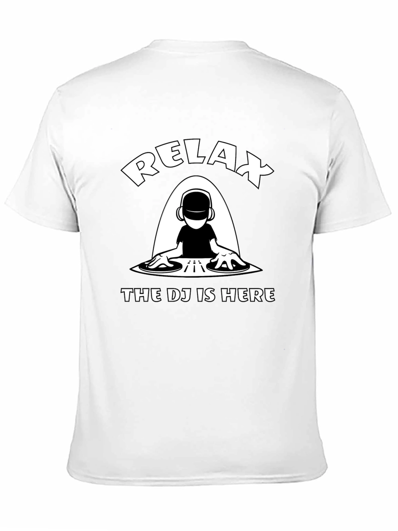 Black Relax, The DJ Is Here Black Graphic T-Shirt view 11