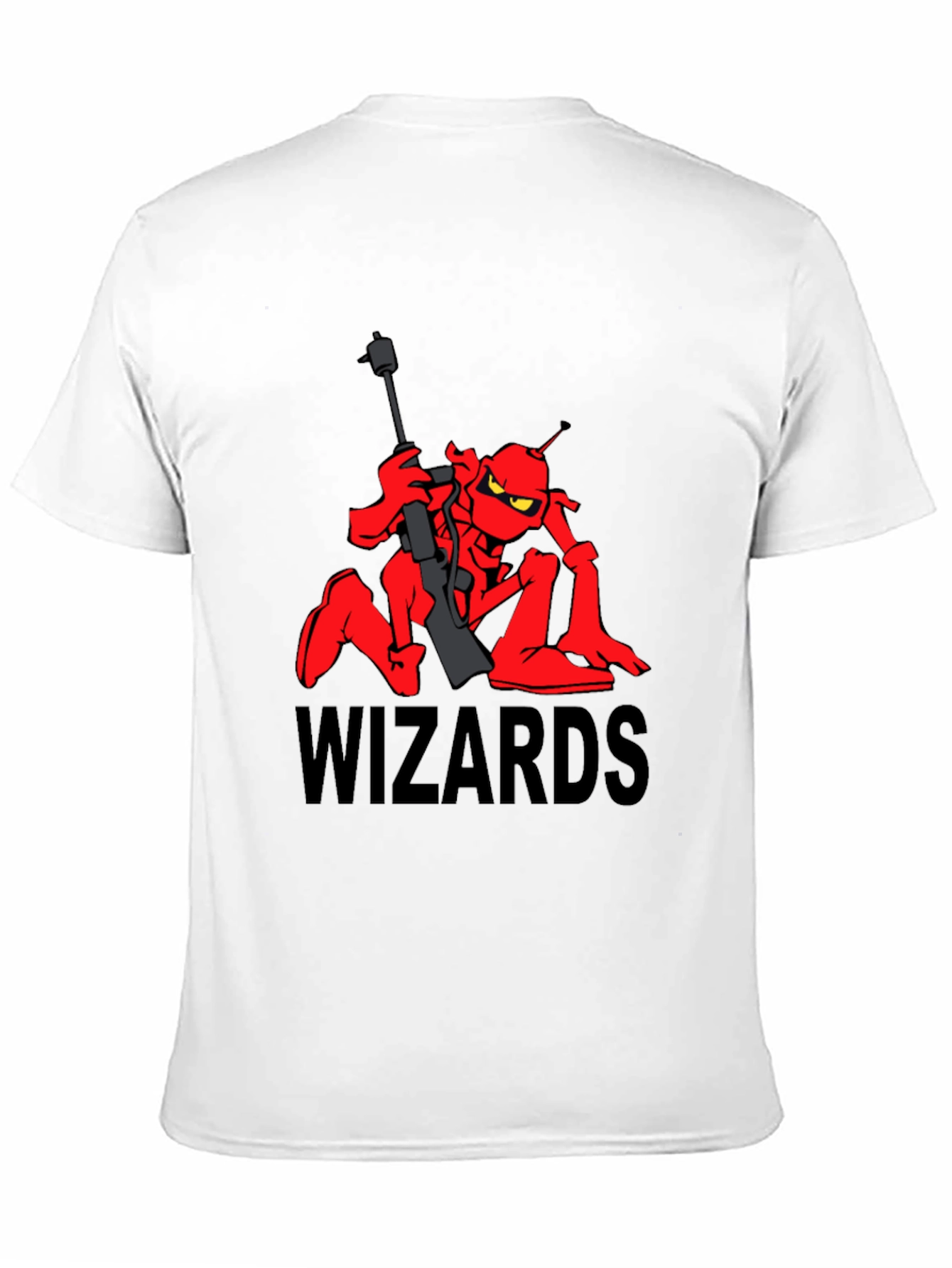 Black Wizards Cartoon T-Shirt - Red Alien Design view 11